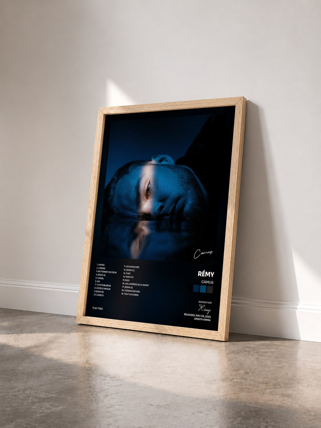 #bois Tableau de l'album Camus de Rémy vu de trois quarts, cadre en bois brut