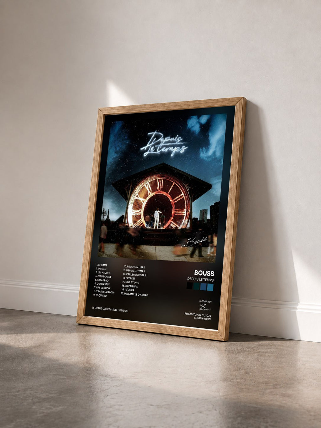 #bois Tableau de l'album Depuis le temps de Bouss vu de trois quarts, cadre en bois brut