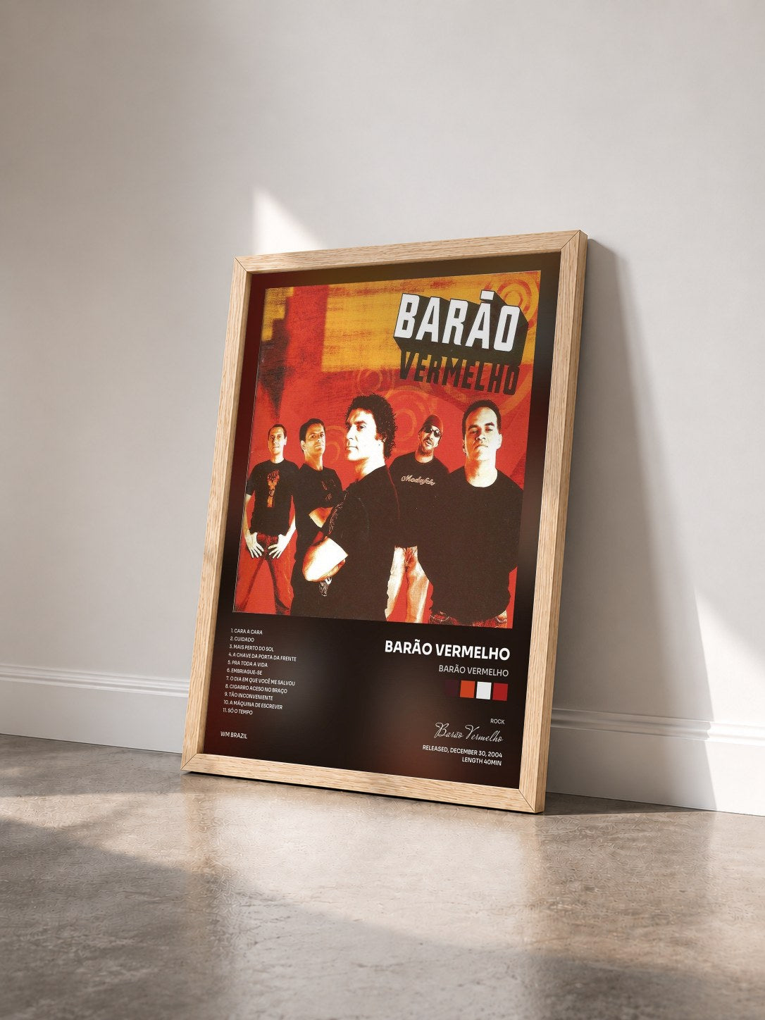 #bois Tableau de l'album Barão Vermelho de Barão Vermelho vu de trois quarts, cadre en bois brut