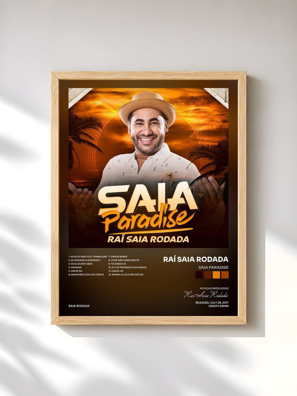 #bois Tableau de l'album Saia Paradise de Raí Saia Rodada, cadre en bois brut, imprimé et encadré en France