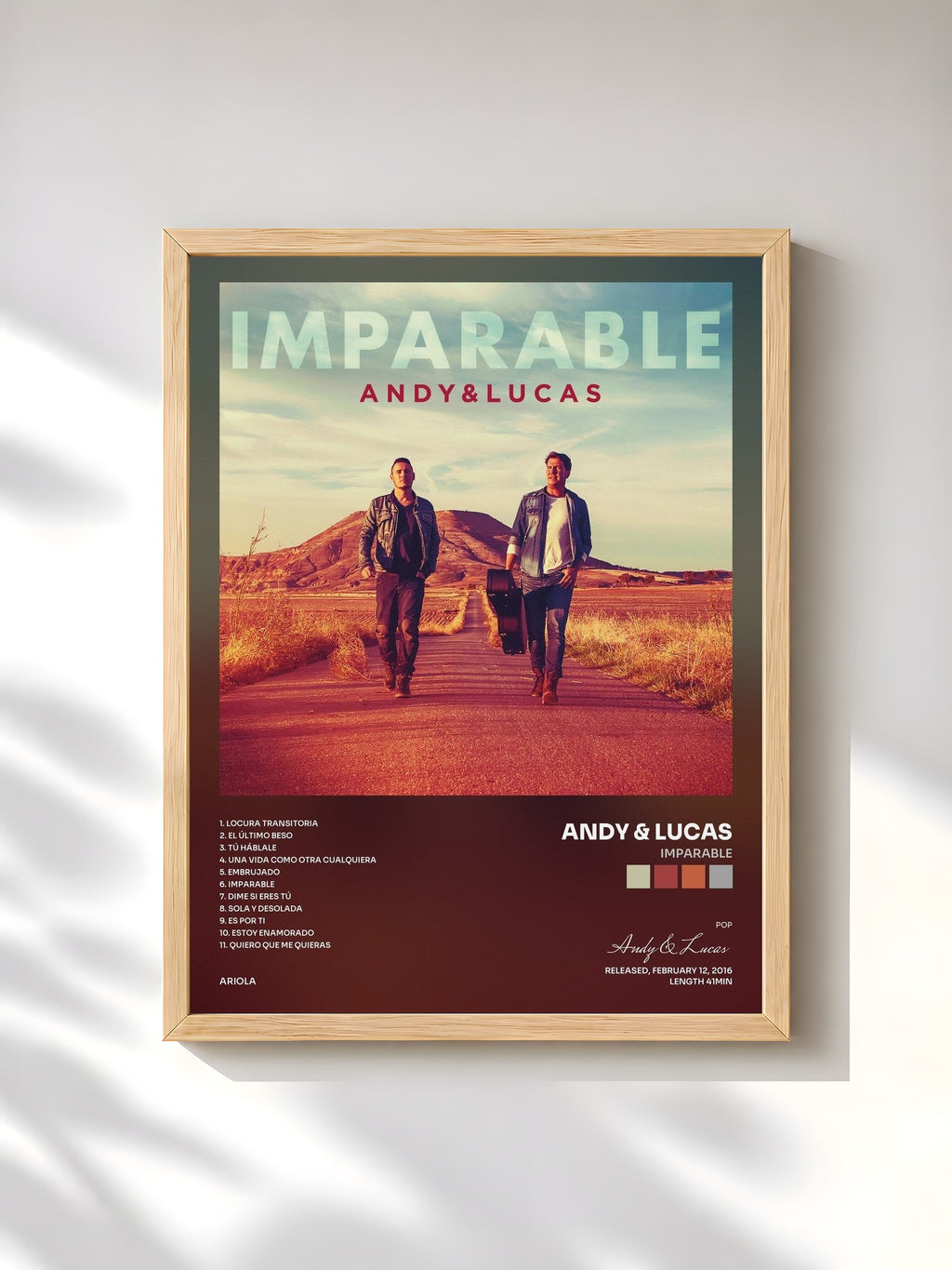 #bois Tableau de l'album Imparable de Andy & Lucas, cadre en bois brut, imprimé et encadré en France