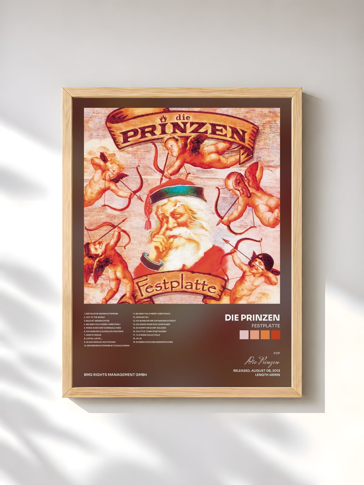 #bois Tableau de l'album Festplatte de Die Prinzen, cadre en bois brut, imprimé et encadré en France