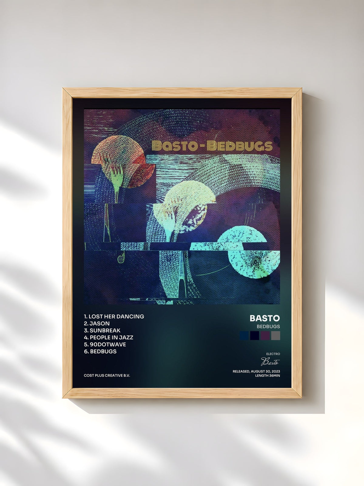 #bois Tableau de l'album Bedbugs de Basto, cadre en bois brut, imprimé et encadré en France