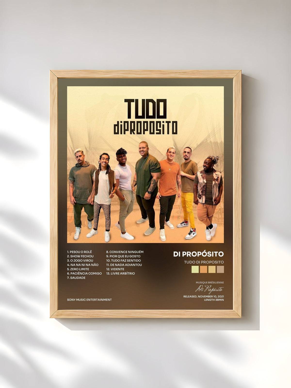 #bois Tableau de l'album Tudo Di Proposito de Di Propósito, cadre en bois brut, imprimé et encadré en France