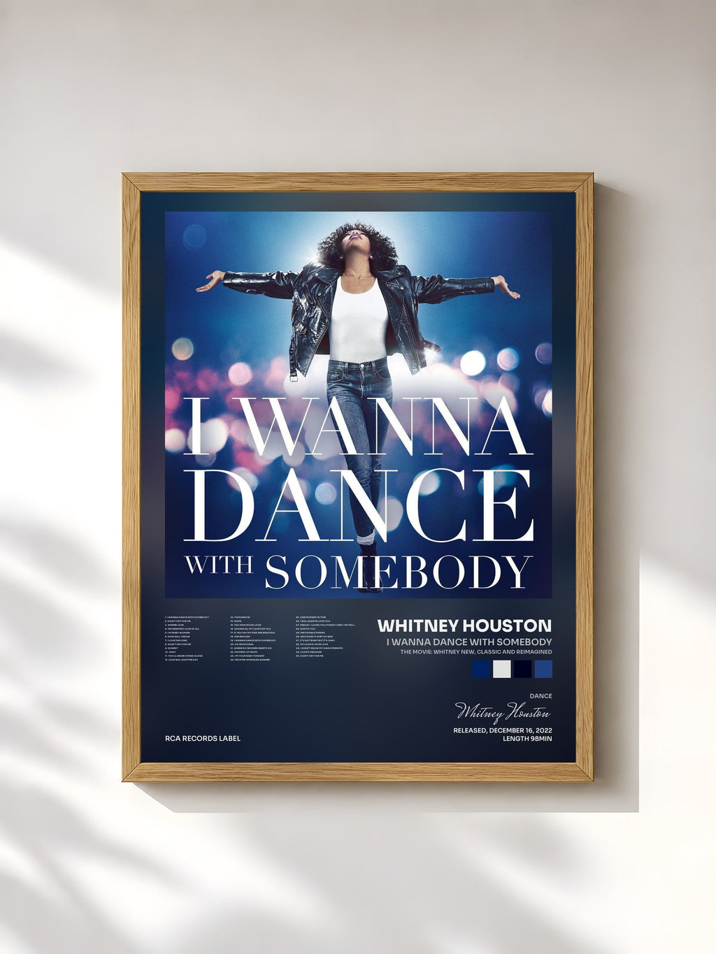 #bois Tableau de l'album I Wanna Dance With Somebody (The Movie: Whitney New, Classic and Reimagined) de Whitney Houston, cadre en bois brut, imprimé et encadré en France
