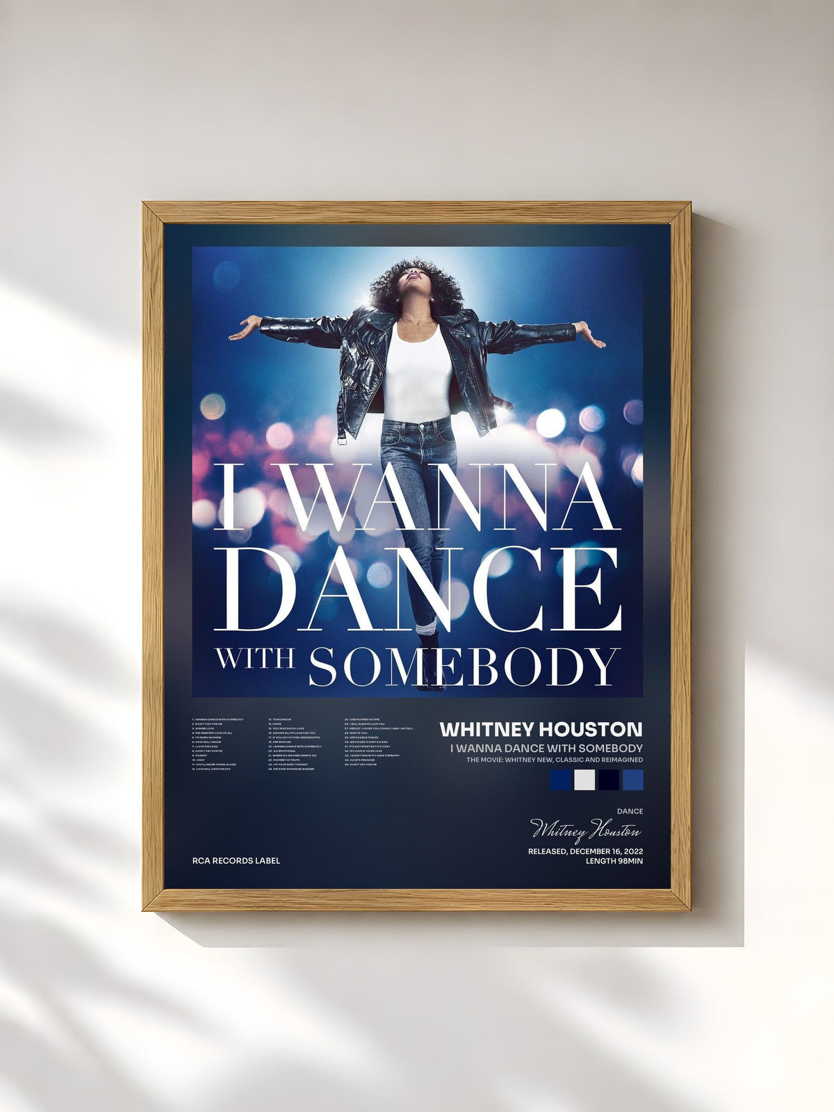 #bois Tableau de l'album I Wanna Dance With Somebody (The Movie: Whitney New, Classic and Reimagined) de Whitney Houston, cadre en bois brut, imprimé et encadré en France