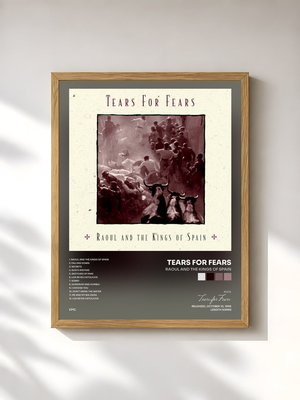 #bois Tableau de l'album Raoul and The Kings of Spain de Tears for Fears, cadre en bois brut, imprimé et encadré en France