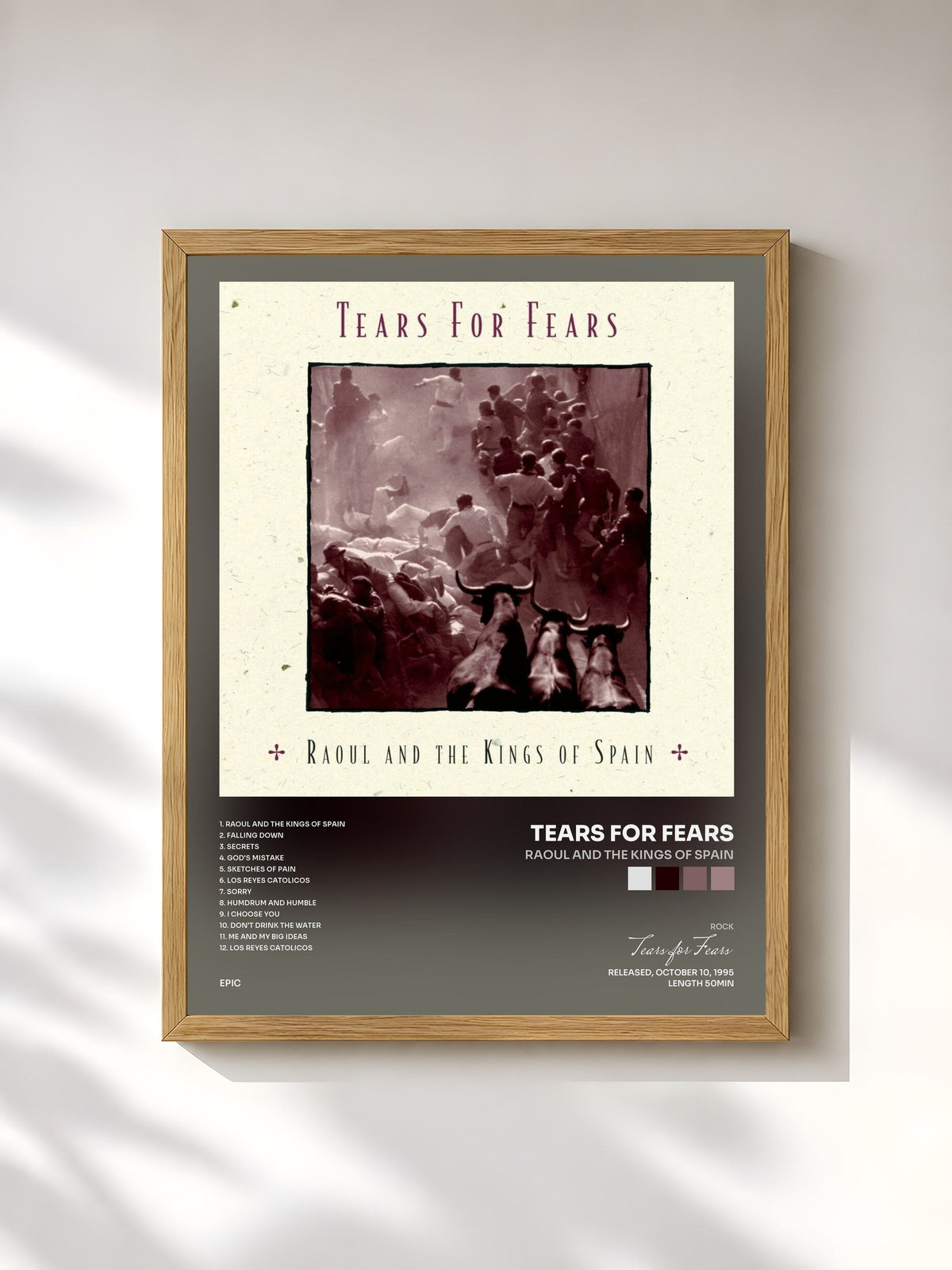 #bois Tableau de l'album Raoul and The Kings of Spain de Tears for Fears, cadre en bois brut, imprimé et encadré en France