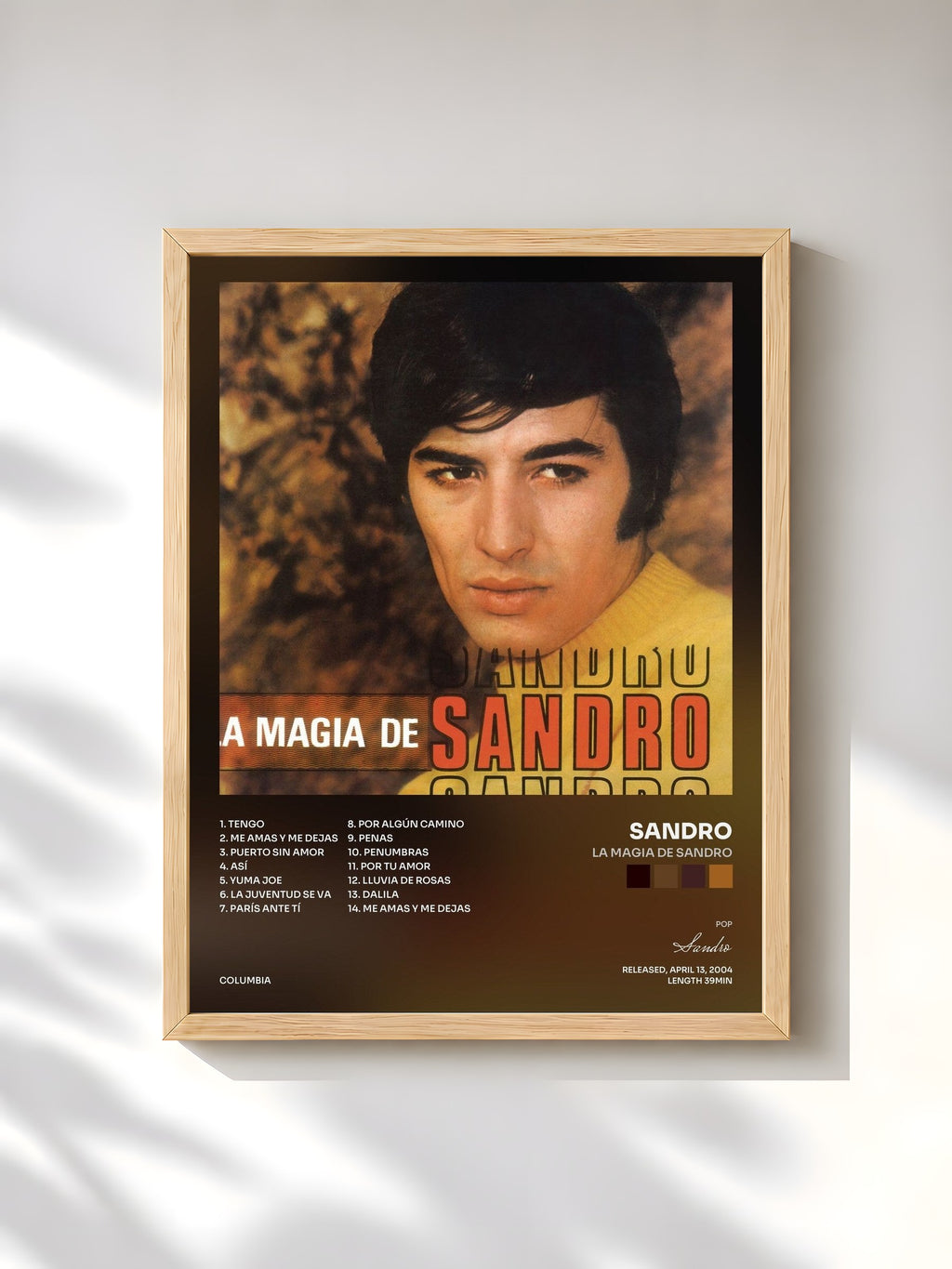 #bois Tableau de l'album La Magia de Sandro de Sandro, cadre en bois brut, imprimé et encadré en France