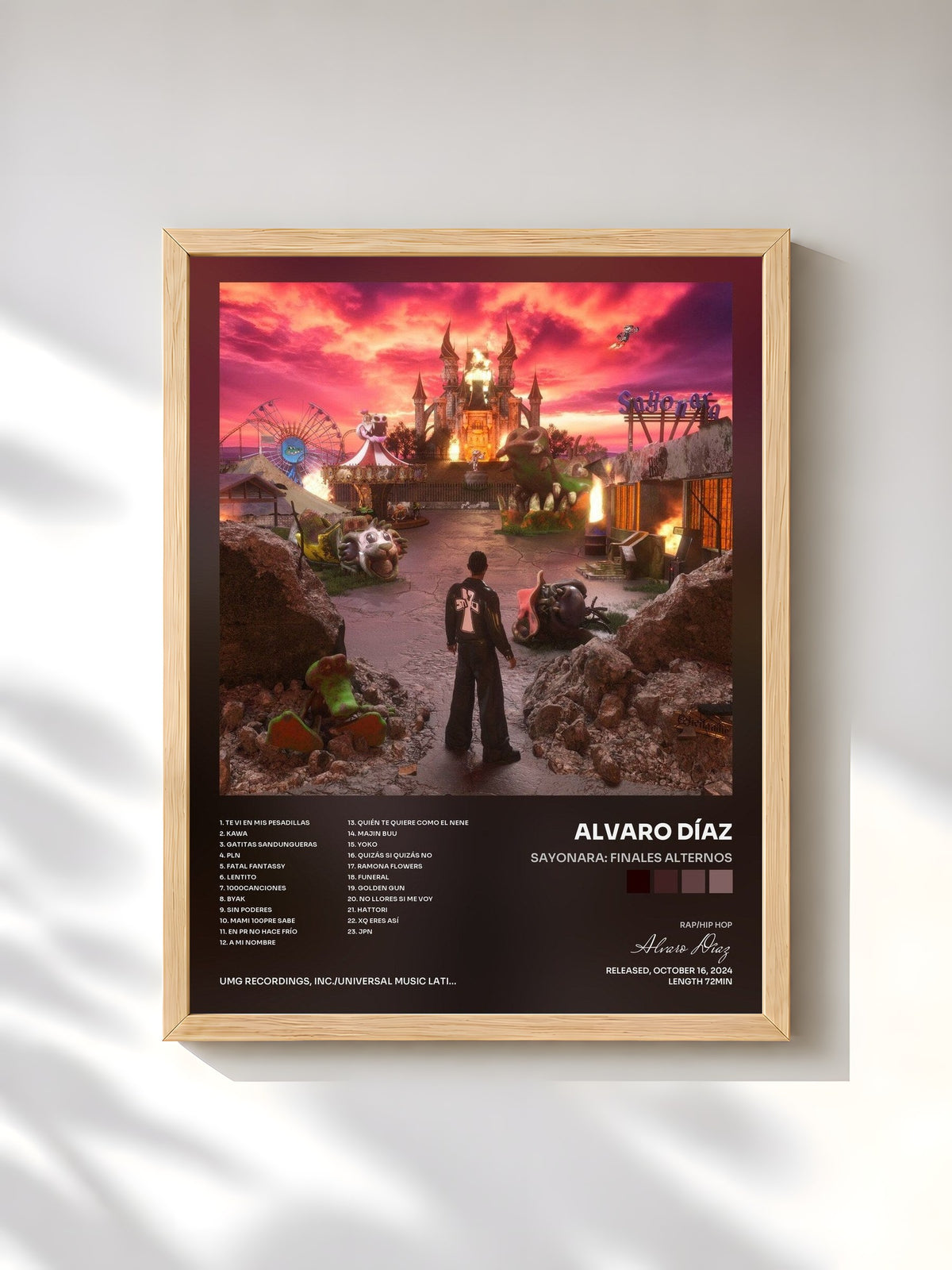 #bois Tableau de l'album SAYONARA: FINALES ALTERNOS de Alvaro Díaz, cadre en bois brut, imprimé et encadré en France