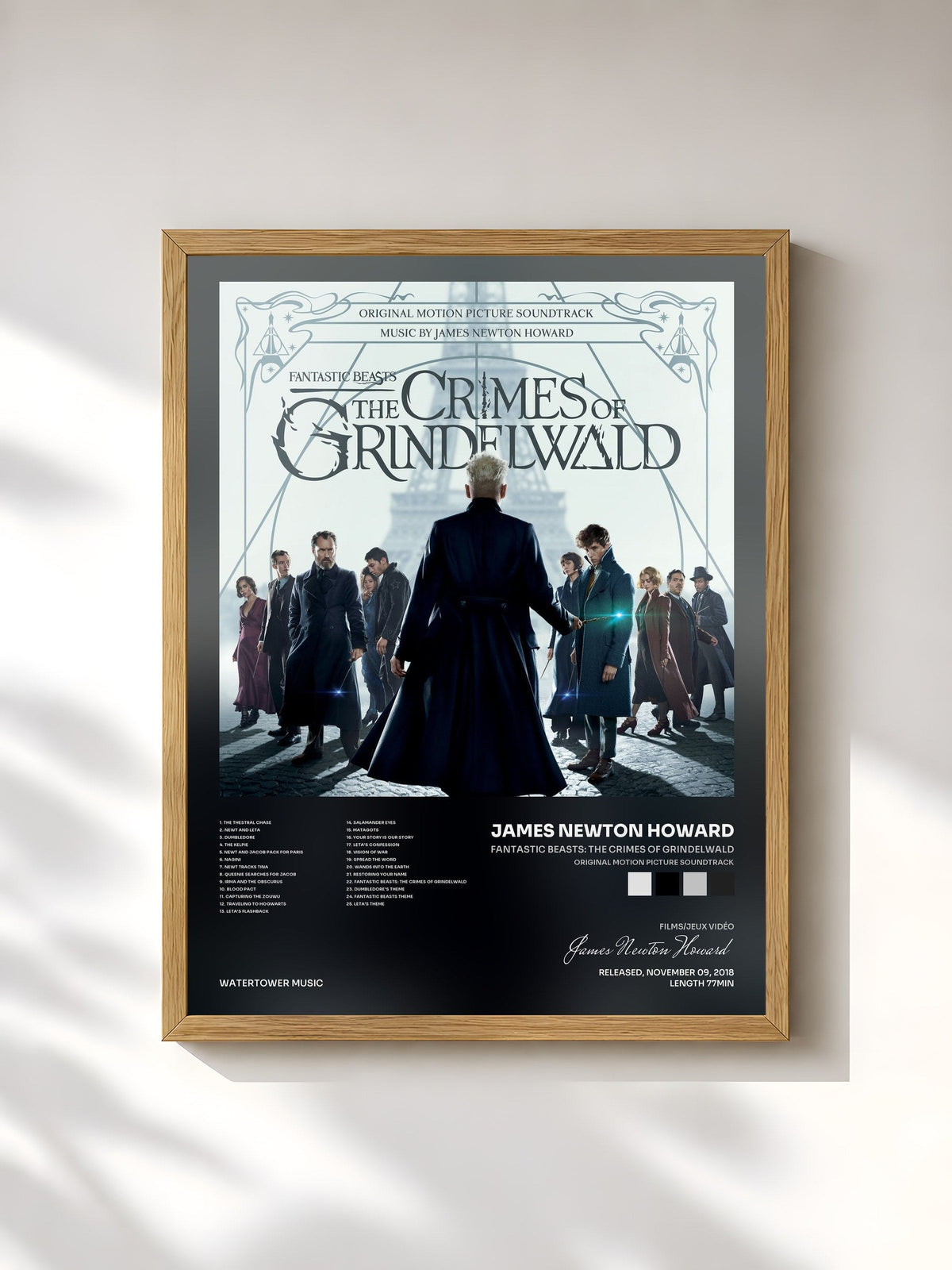 #bois Tableau de l'album Fantastic Beasts: The Crimes Of Grindelwald (Original Motion Picture Soundtrack) de James Newton Howard, cadre en bois brut, imprimé et encadré en France
