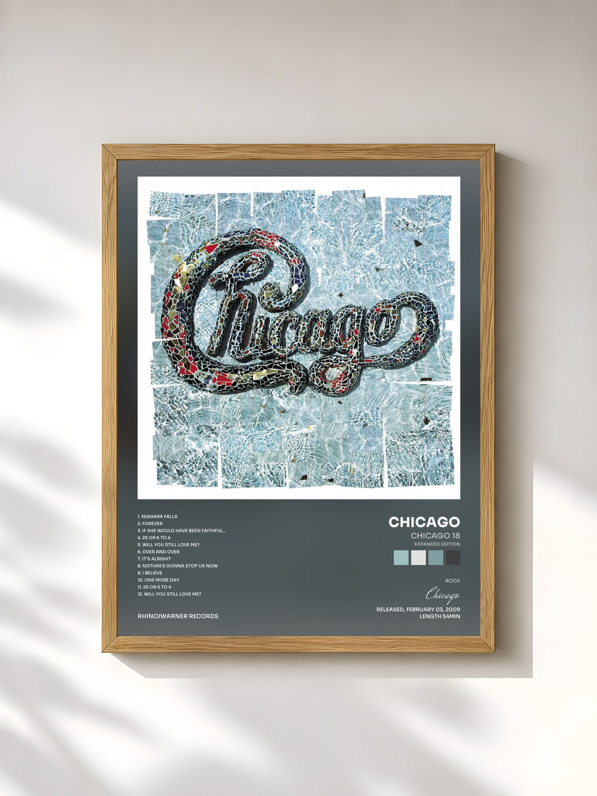 #bois Tableau de l'album Chicago 18 (Expanded Edition) de Chicago, cadre en bois brut, imprimé et encadré en France