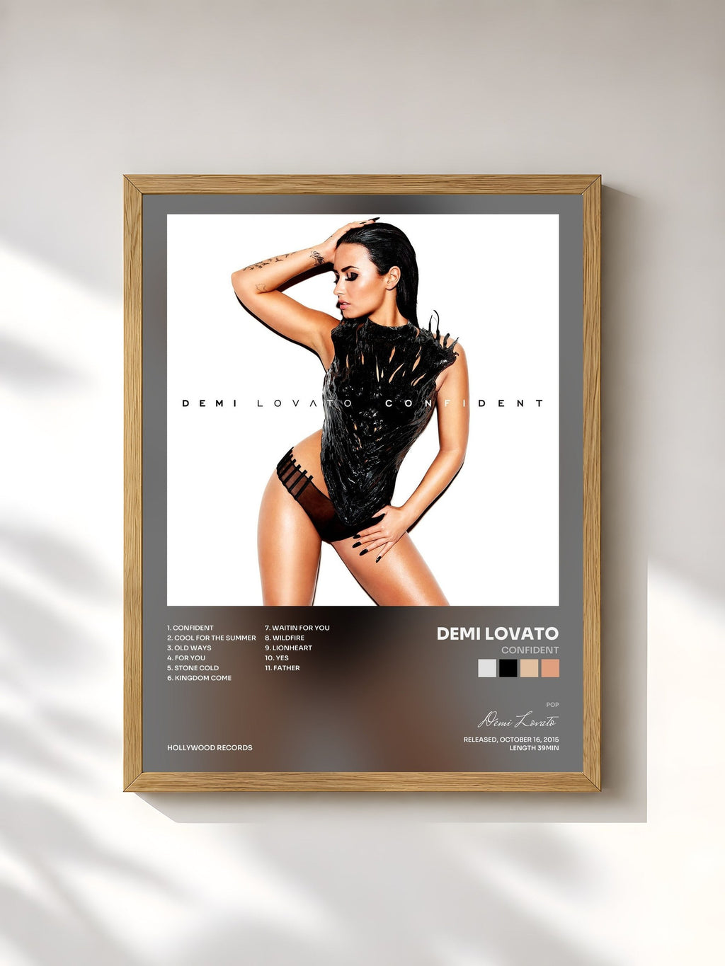 #bois Tableau de l'album Confident de Demi Lovato, cadre en bois brut, imprimé et encadré en France
