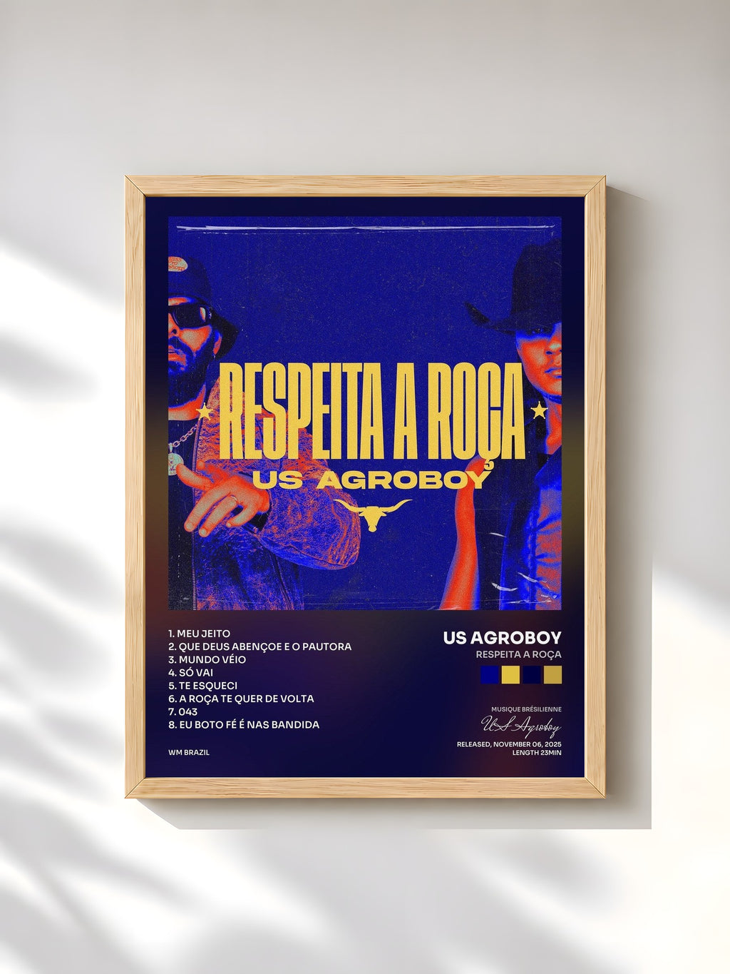 #bois Tableau de l'album Respeita a Roça de US Agroboy, cadre en bois brut, imprimé et encadré en France