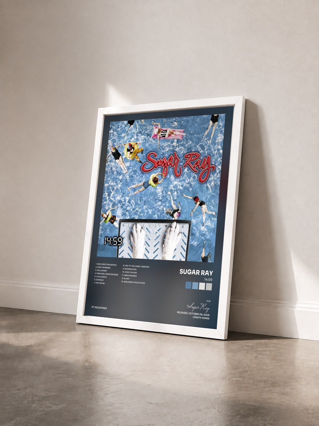 #blanc Tableau de l'album 14:59 de Sugar Ray vu de trois quarts, cadre blanc