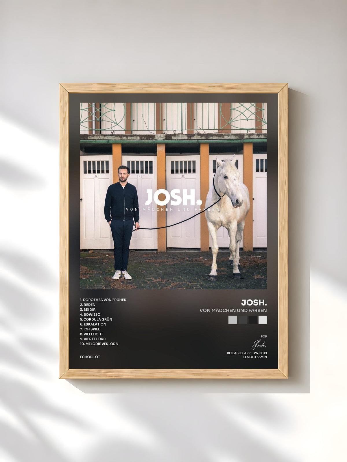 #bois Tableau de l'album Von Mädchen und Farben de Josh., cadre en bois brut, imprimé et encadré en France