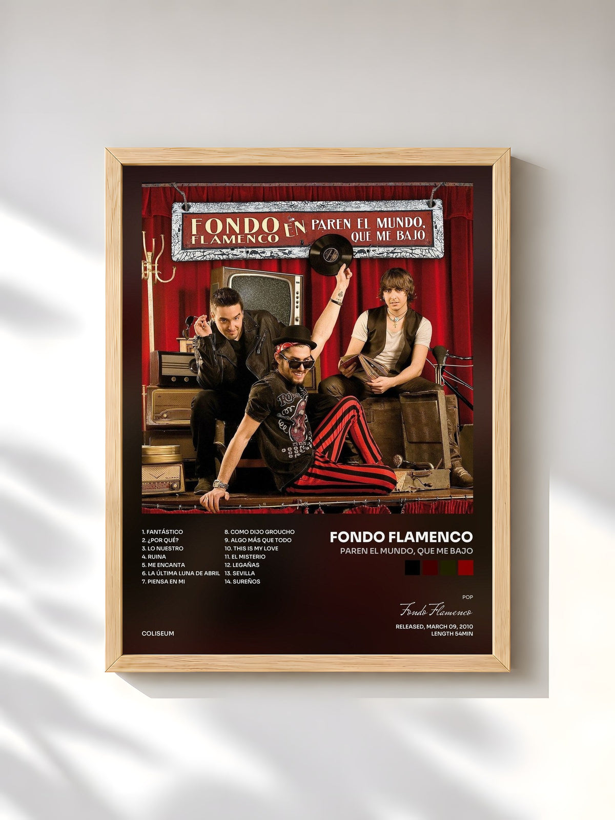 #bois Tableau de l'album Paren el Mundo, Que Me Bajo de Fondo Flamenco, cadre en bois brut, imprimé et encadré en France