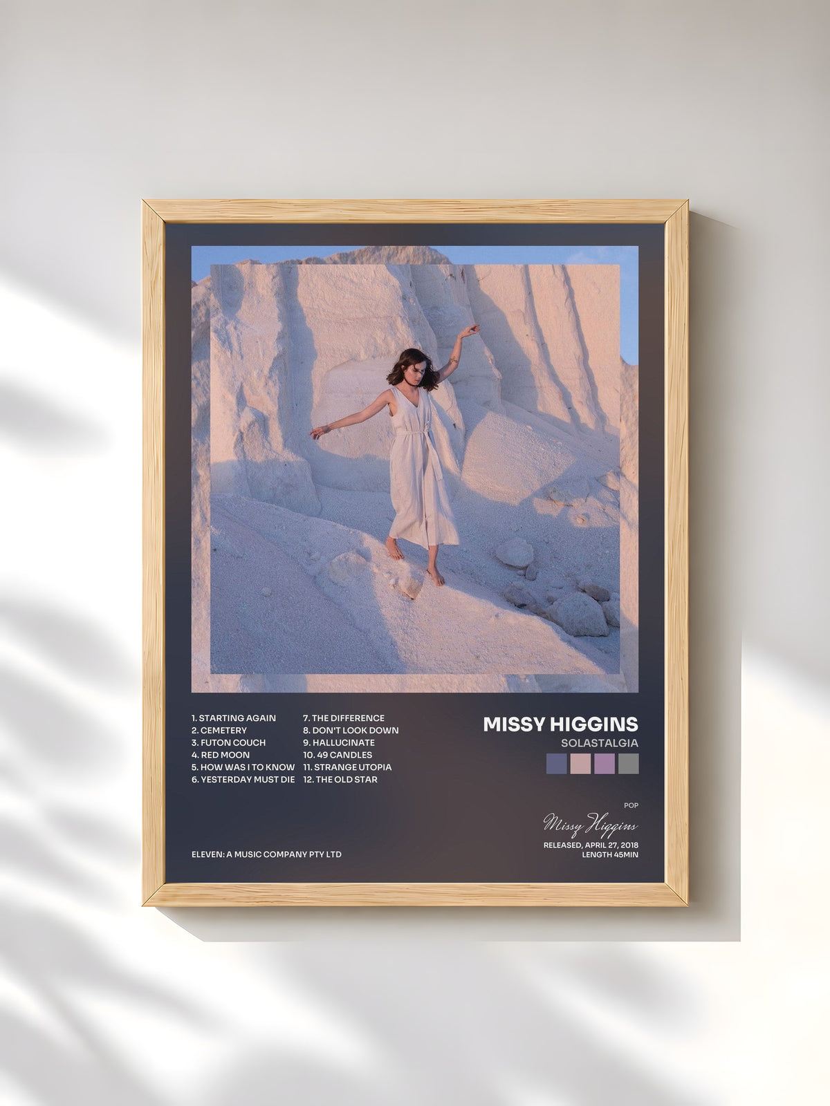 #bois Tableau de l'album Solastalgia de Missy Higgins, cadre en bois brut, imprimé et encadré en France