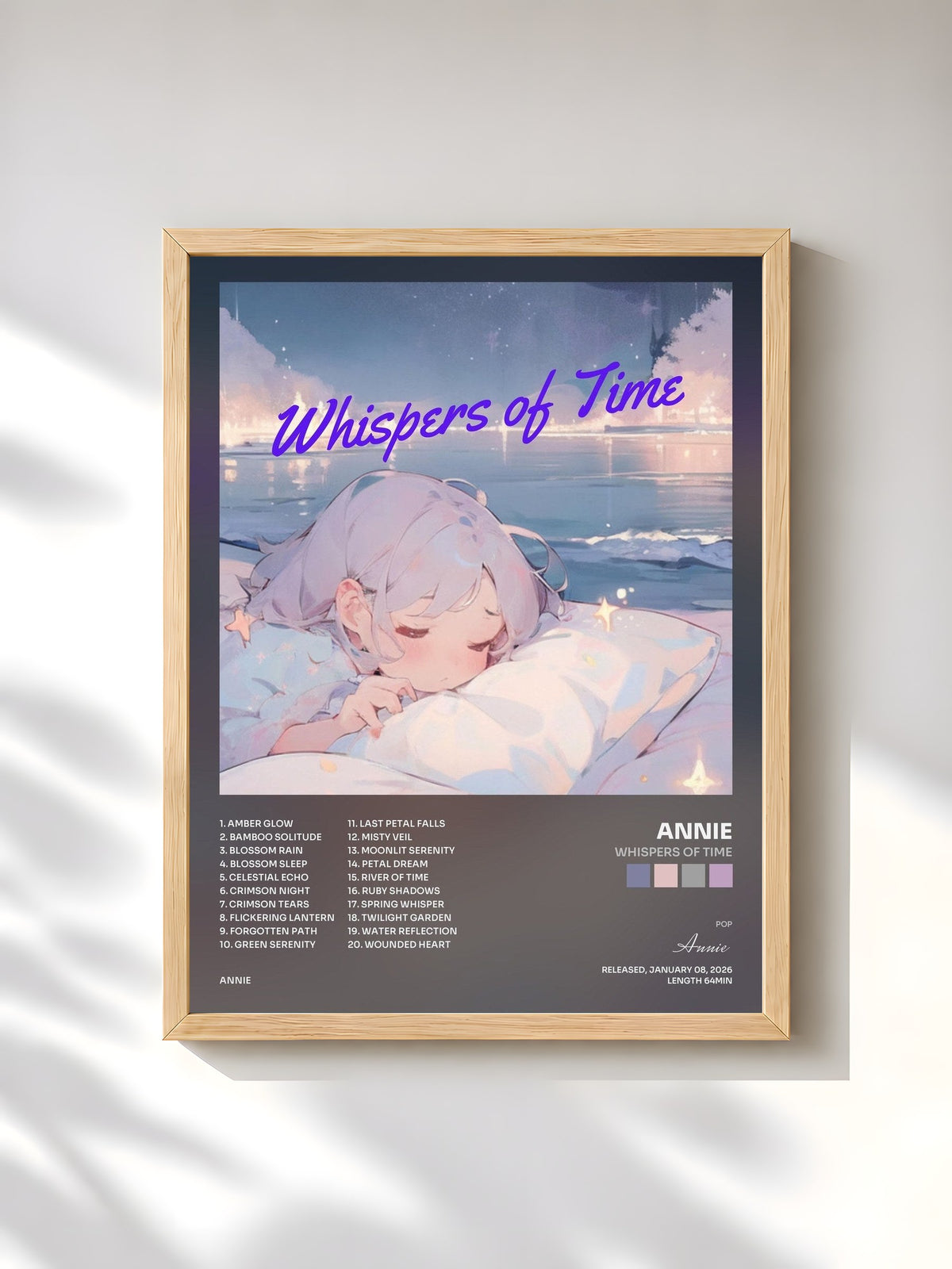 #bois Tableau de l'album Whispers of Time de Annie, cadre en bois brut, imprimé et encadré en France