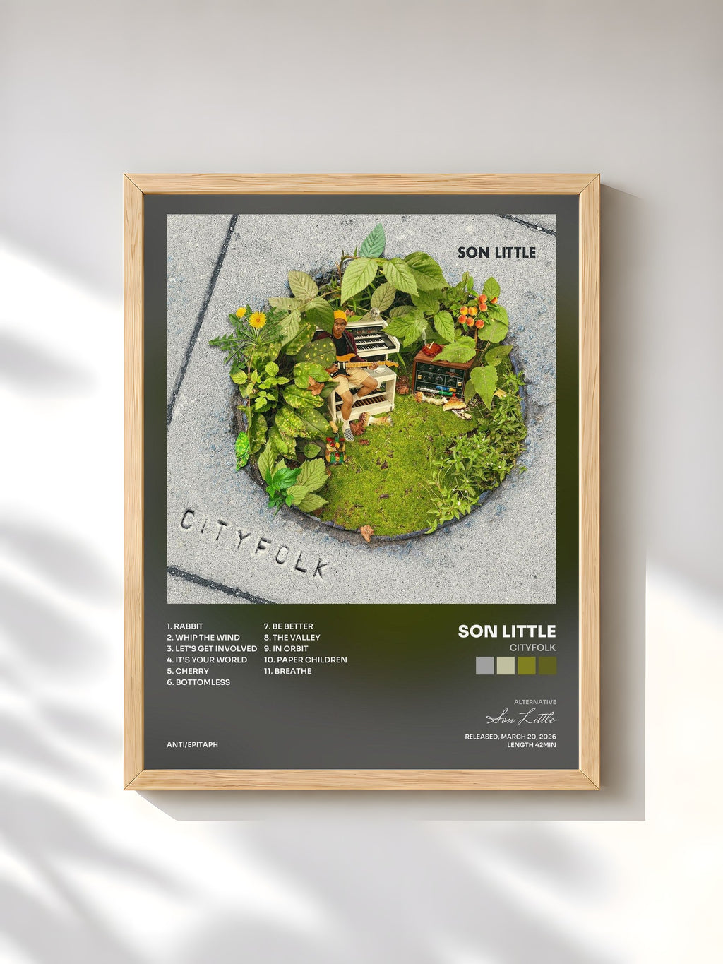 #bois Tableau de l'album Cityfolk de Son Little, cadre en bois brut, imprimé et encadré en France