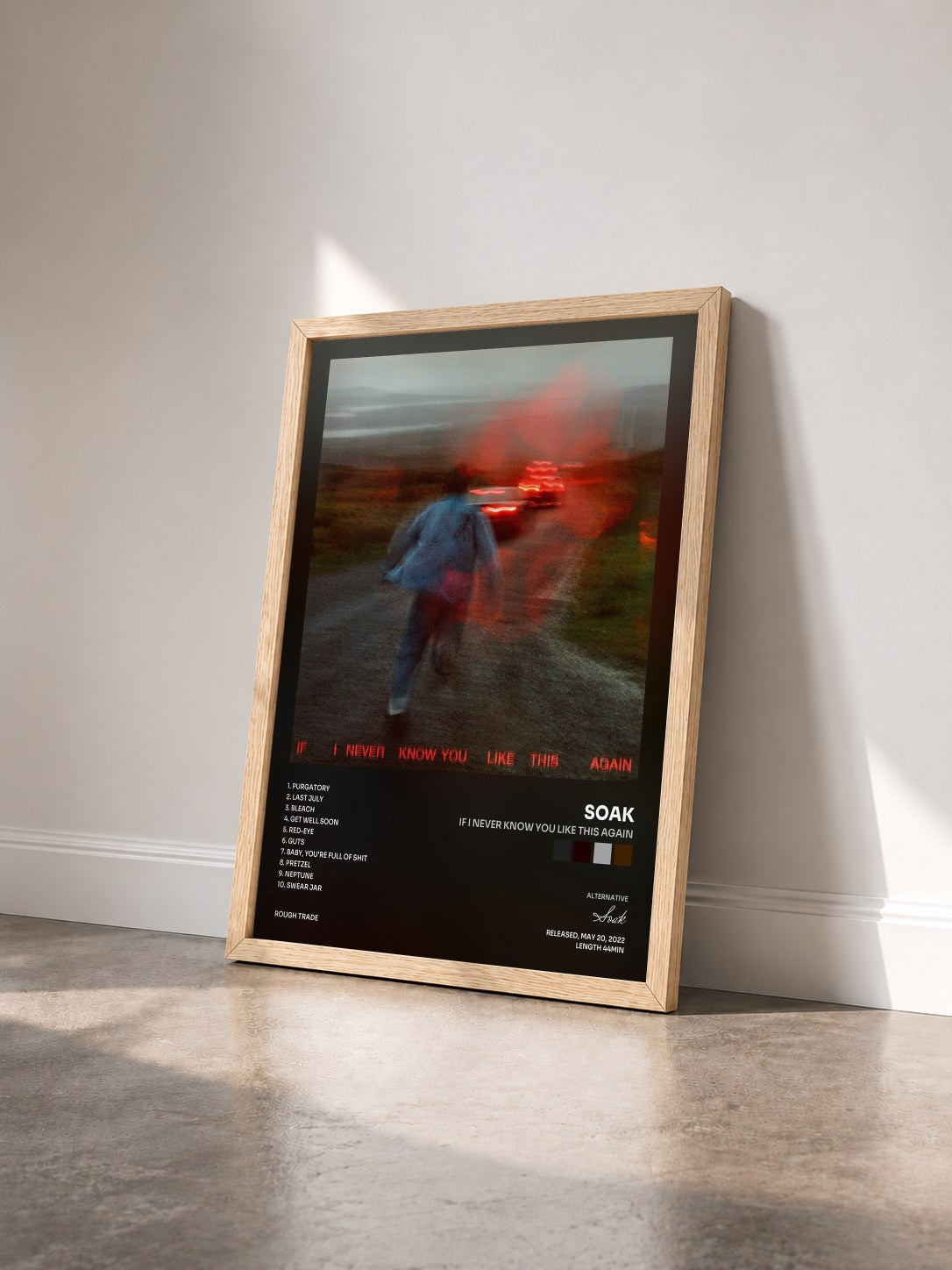 #bois Tableau de l'album If I never know you like this again de Soak vu de trois quarts, cadre en bois brut