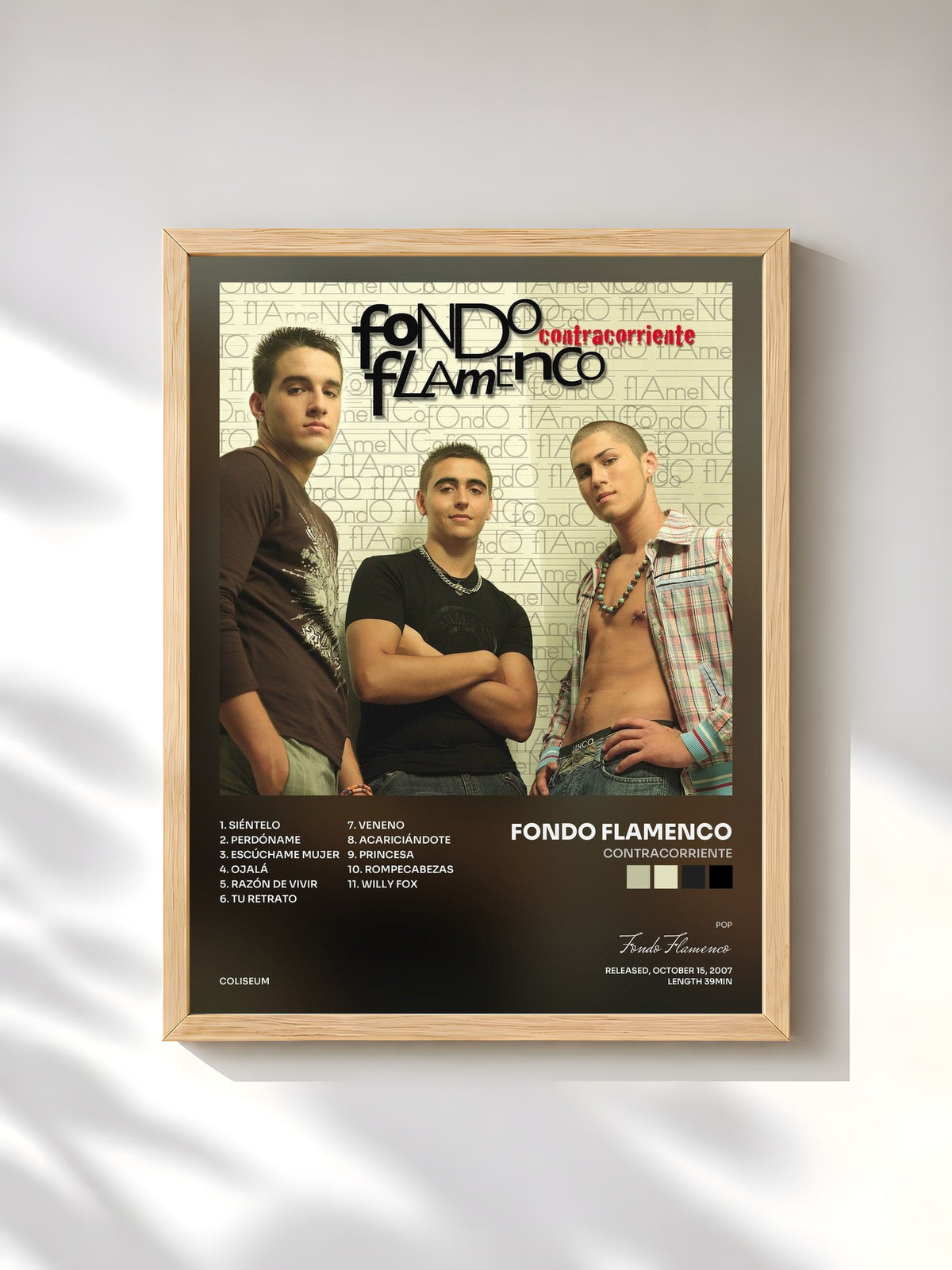 #bois Tableau de l'album Contracorriente de Fondo Flamenco, cadre en bois brut, imprimé et encadré en France