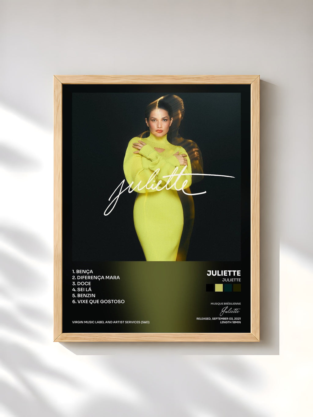 #bois Tableau de l'album Juliette de Juliette, cadre en bois brut, imprimé et encadré en France