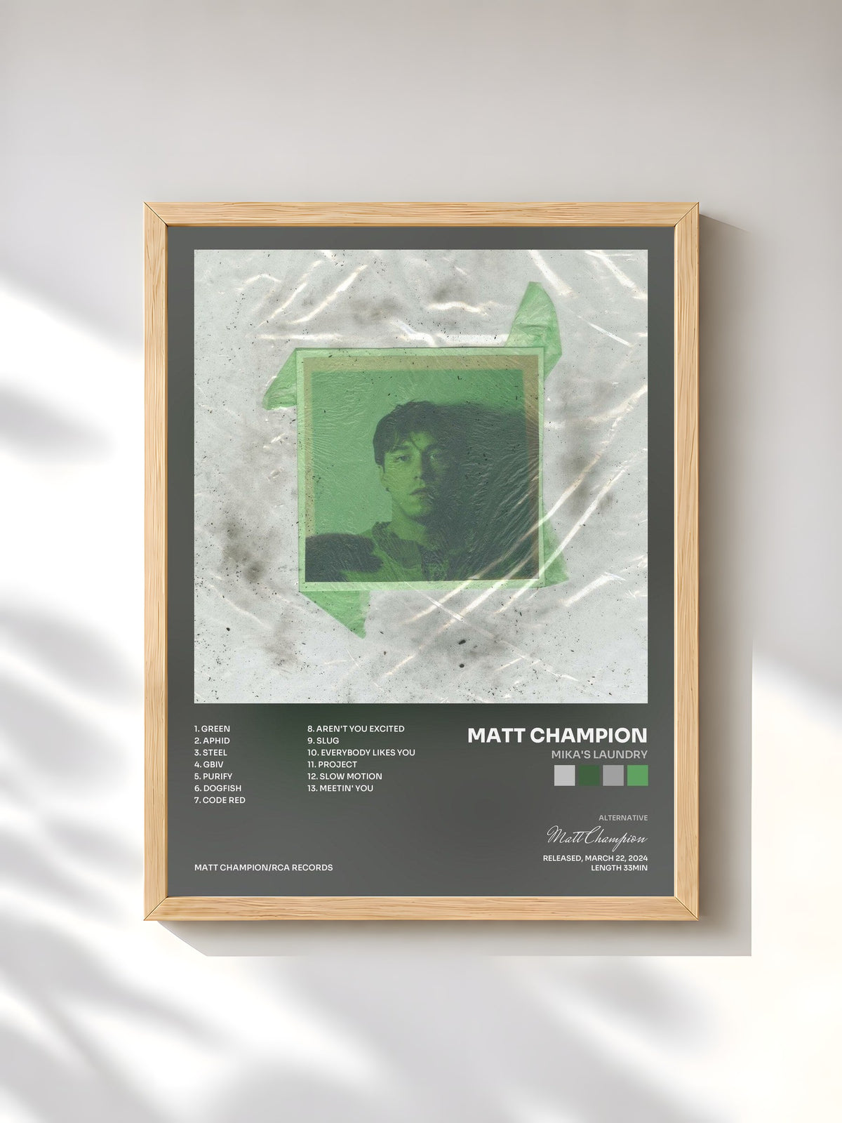#bois Tableau de l'album Mika's Laundry de Matt Champion, cadre en bois brut, imprimé et encadré en France