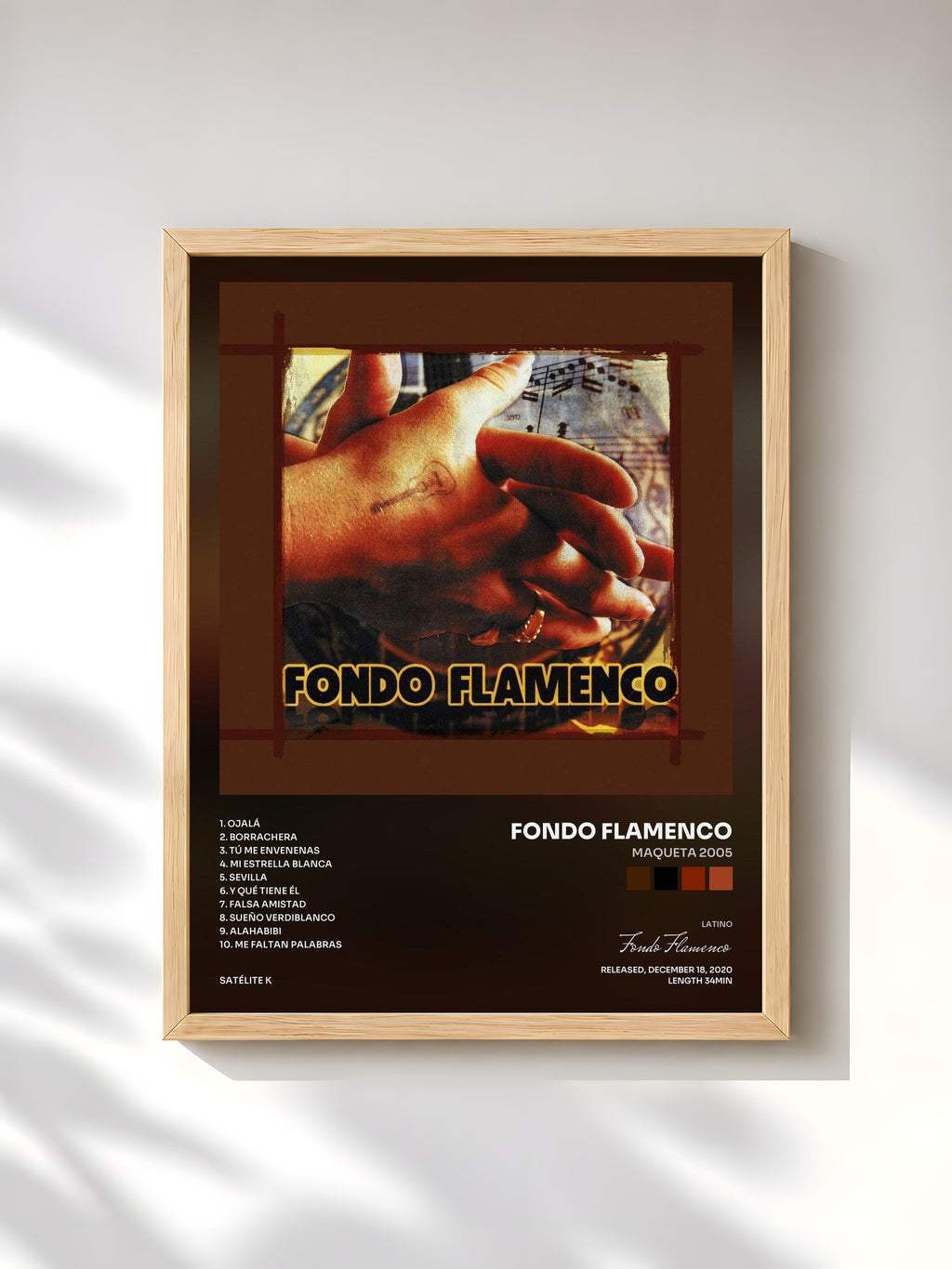 #bois Tableau de l'album Maqueta 2005 de Fondo Flamenco, cadre en bois brut, imprimé et encadré en France