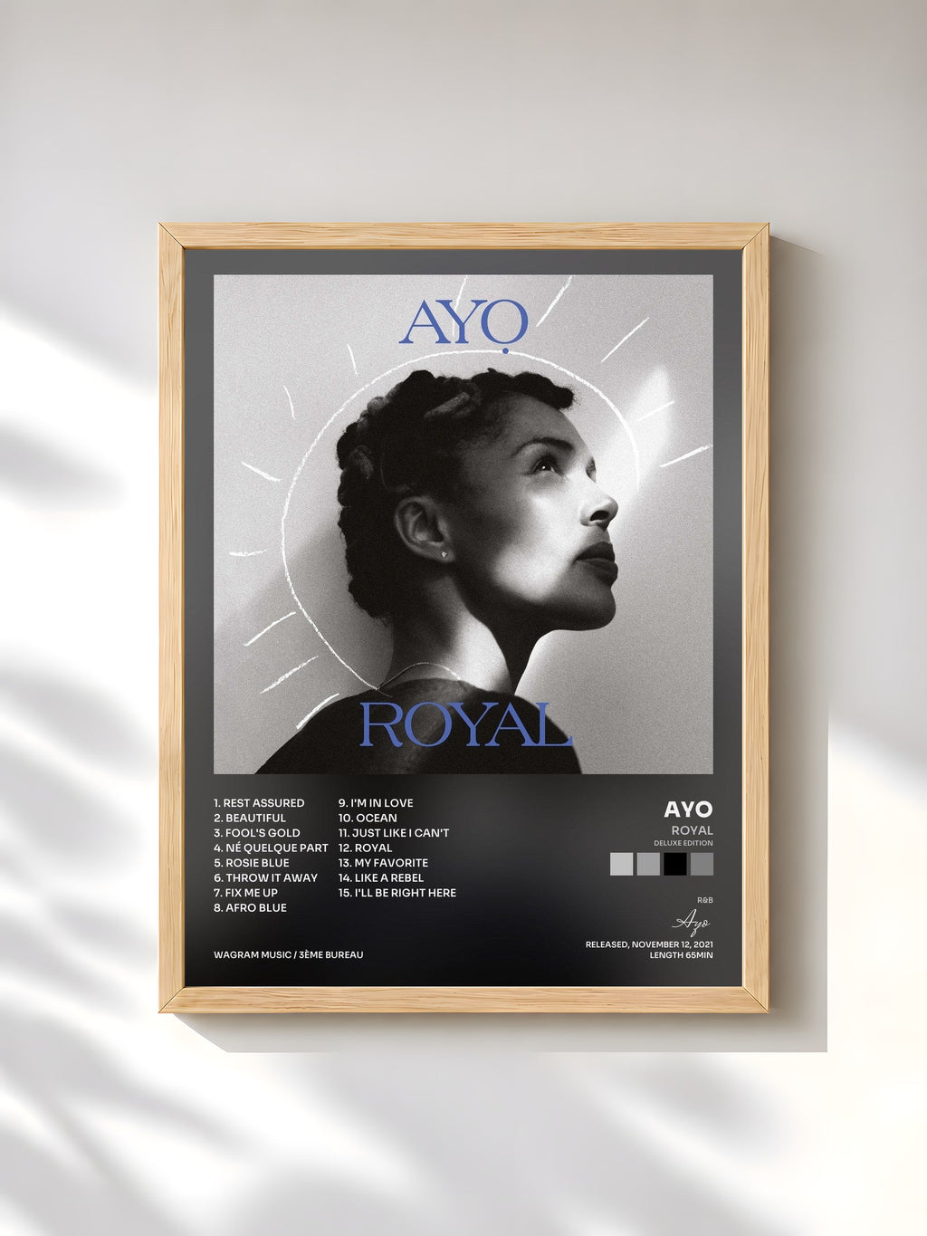 #bois Tableau de l'album Royal (Deluxe Edition) de Ayo, cadre en bois brut, imprimé et encadré en France