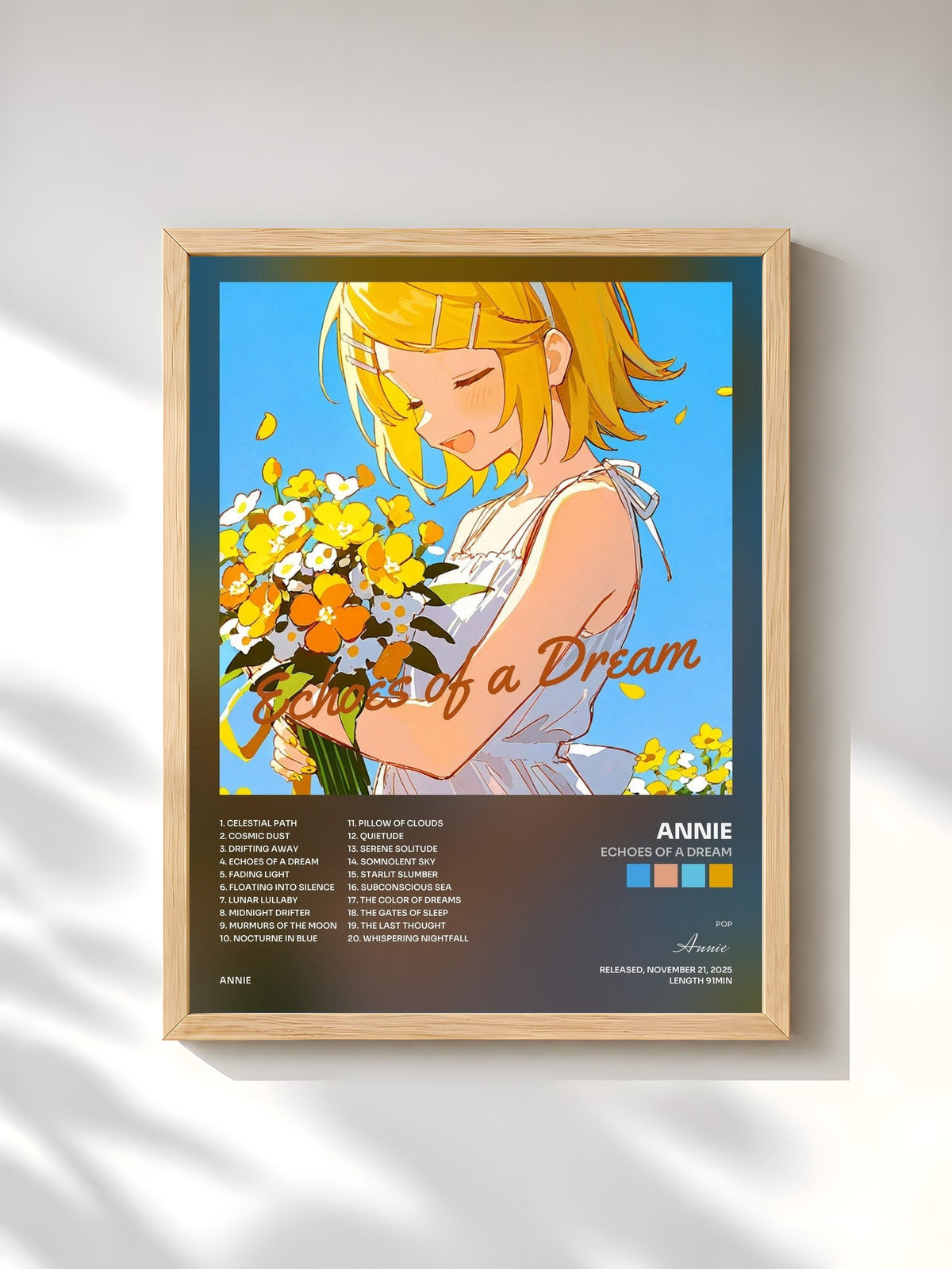 #bois Tableau de l'album Echoes of a Dream de Annie, cadre en bois brut, imprimé et encadré en France