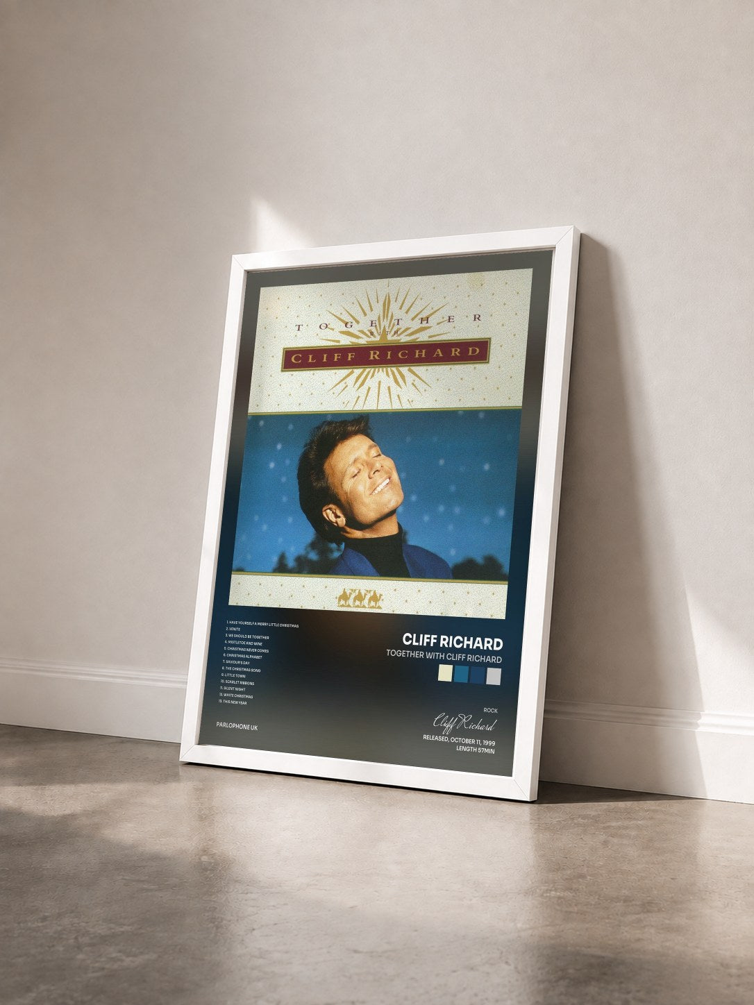#blanc Tableau de l'album Together With Cliff Richard de Cliff Richard vu de trois quarts, cadre blanc