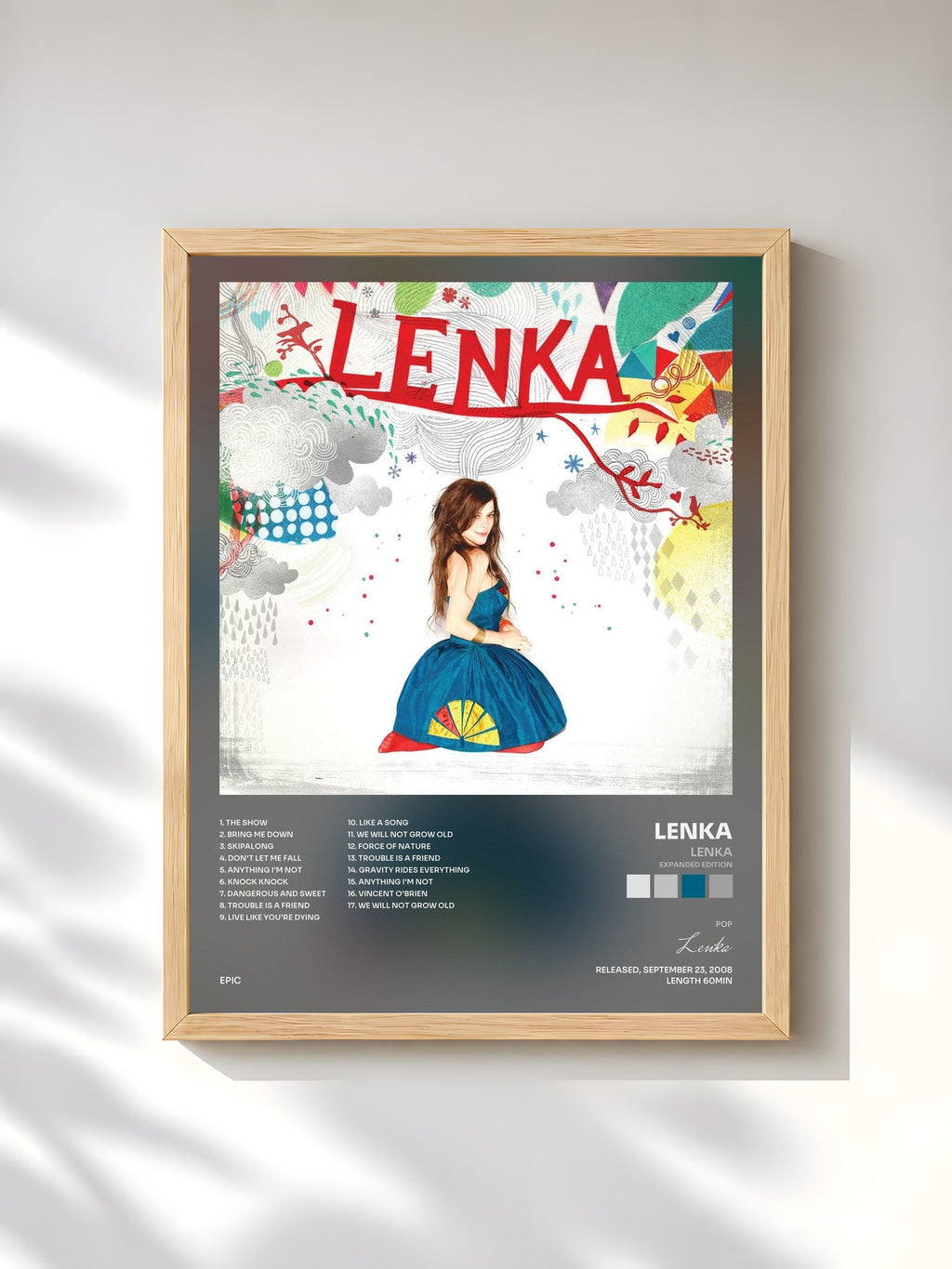 #bois Tableau de l'album Lenka (Expanded Edition) de Lenka, cadre en bois brut, imprimé et encadré en France