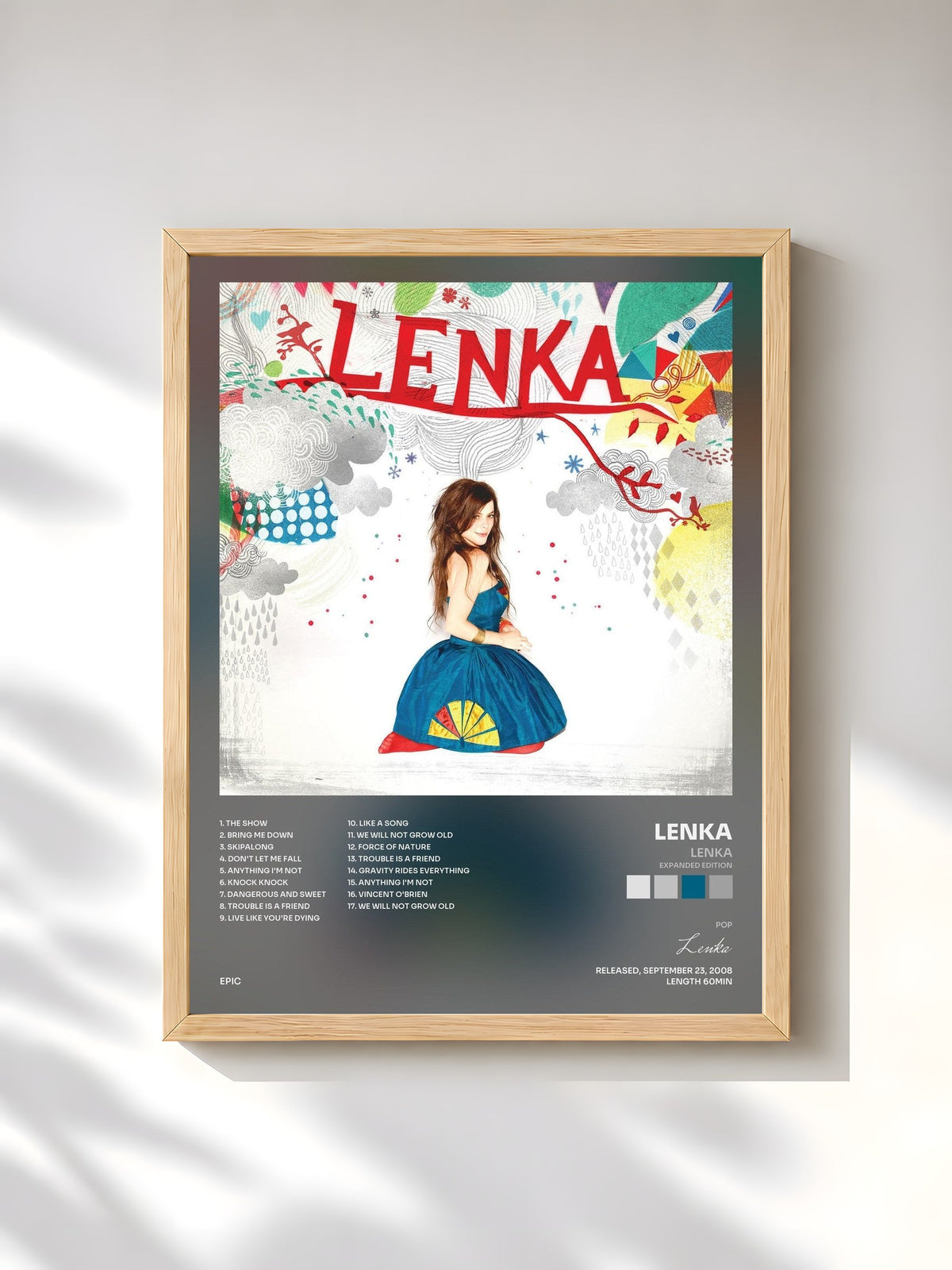 #bois Tableau de l'album Lenka (Expanded Edition) de Lenka, cadre en bois brut, imprimé et encadré en France
