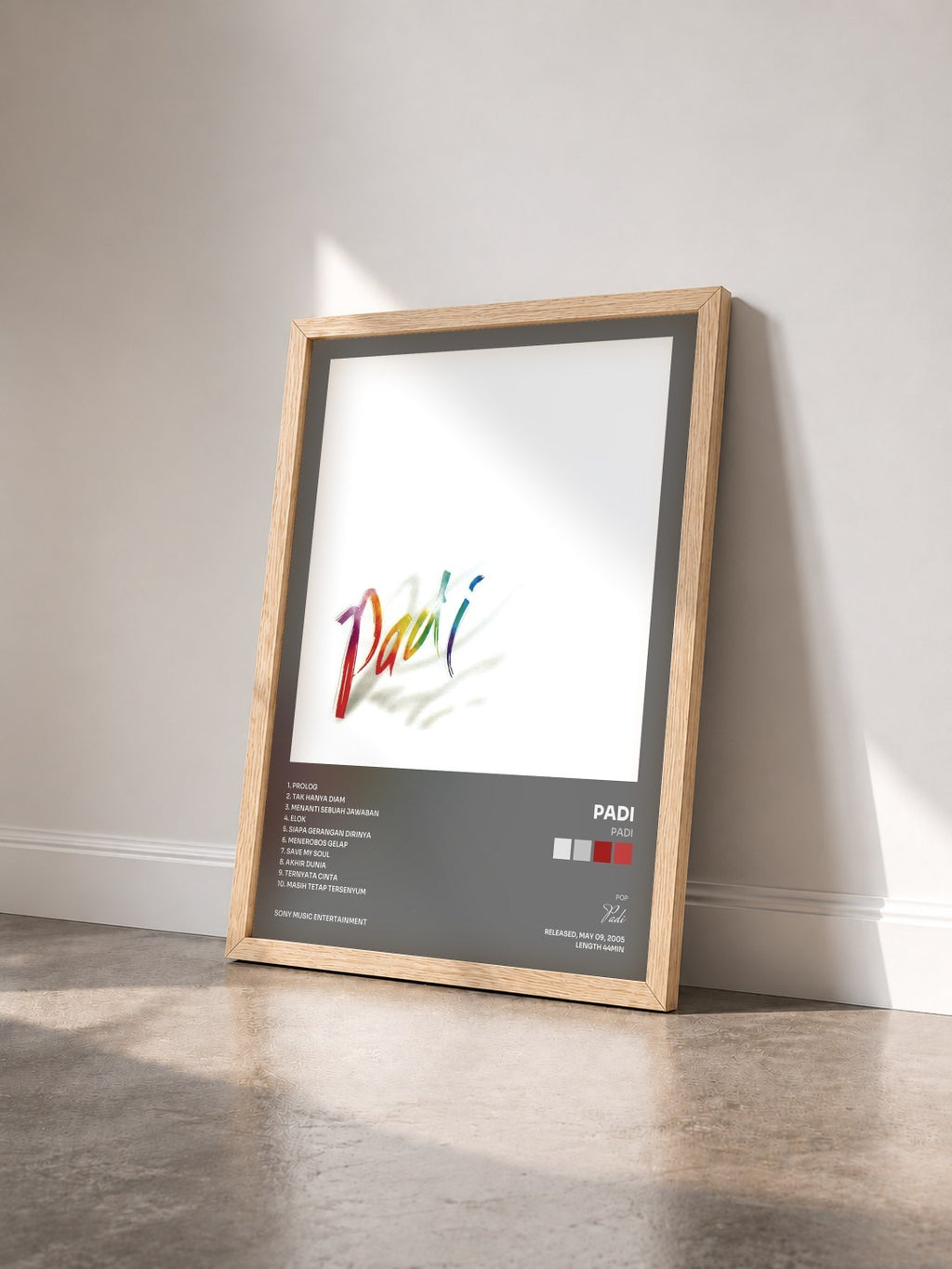 #bois Tableau de l'album Padi de Padi vu de trois quarts, cadre en bois brut