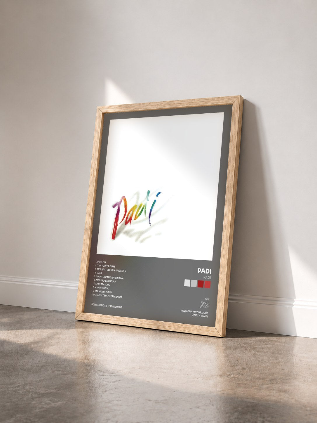 #bois Tableau de l'album Padi de Padi vu de trois quarts, cadre en bois brut