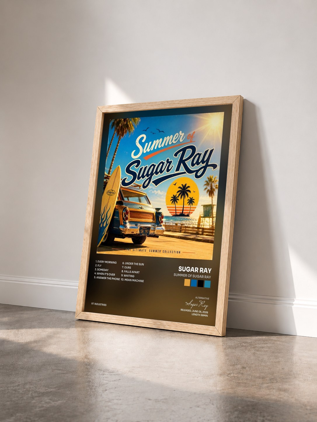 #bois Tableau de l'album Summer of Sugar Ray de Sugar Ray vu de trois quarts, cadre en bois brut