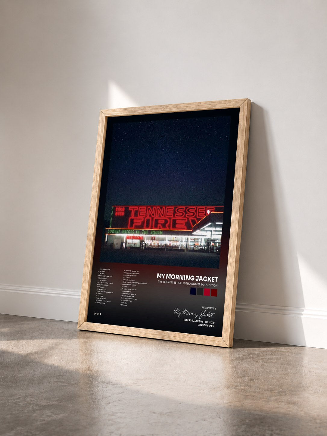 #bois Tableau de l'album The Tennessee Fire: 20th Anniversary Edition de My Morning Jacket vu de trois quarts, cadre en bois brut