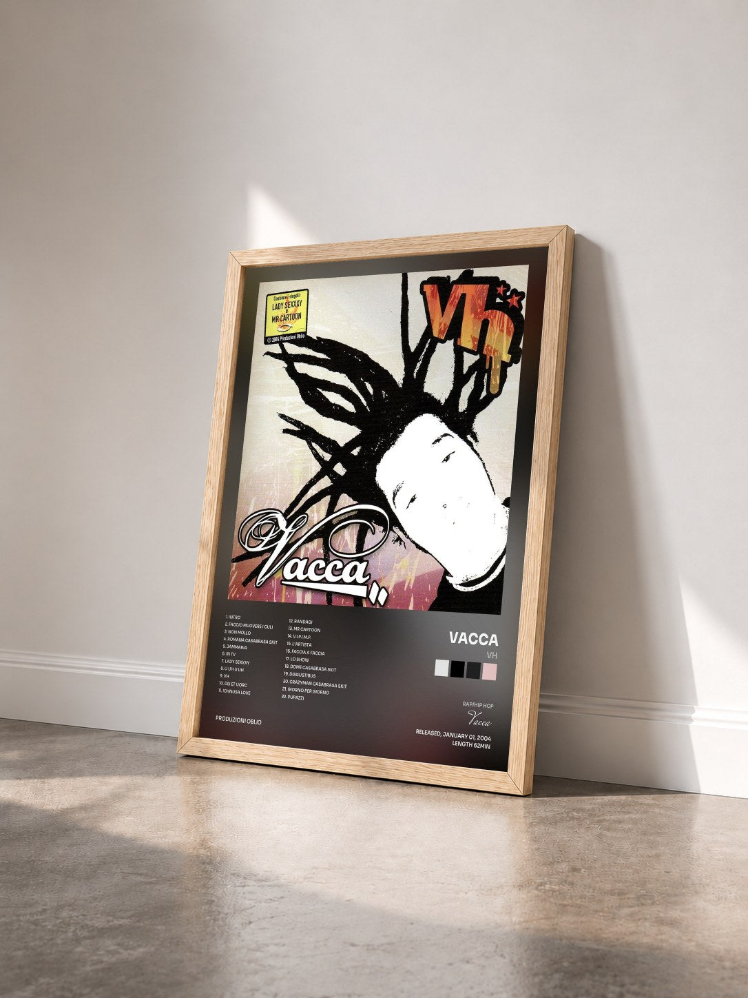 #bois Tableau de l'album Vh de Vacca vu de trois quarts, cadre en bois brut