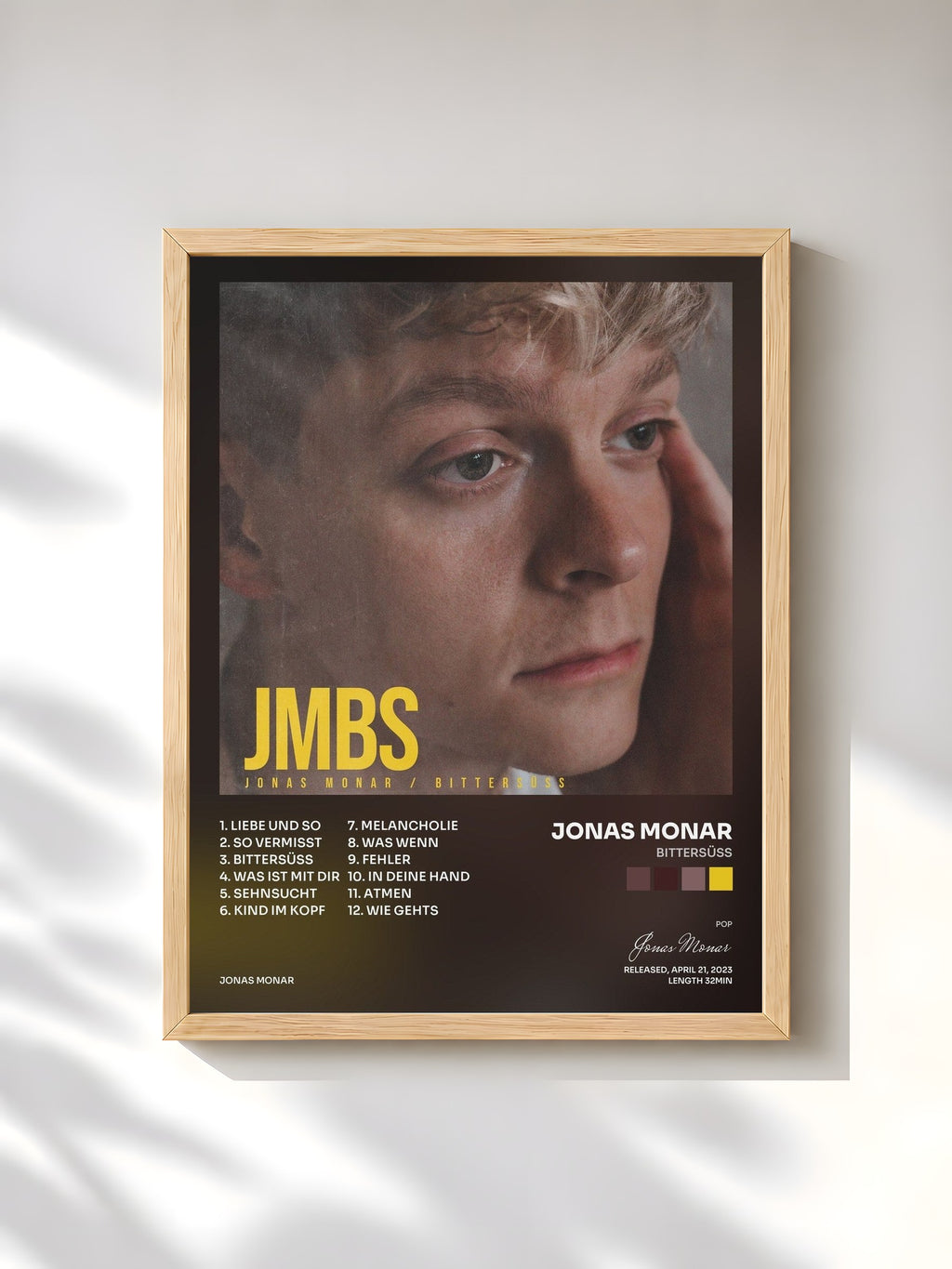 #bois Tableau de l'album Bittersüss de Jonas Monar, cadre en bois brut, imprimé et encadré en France