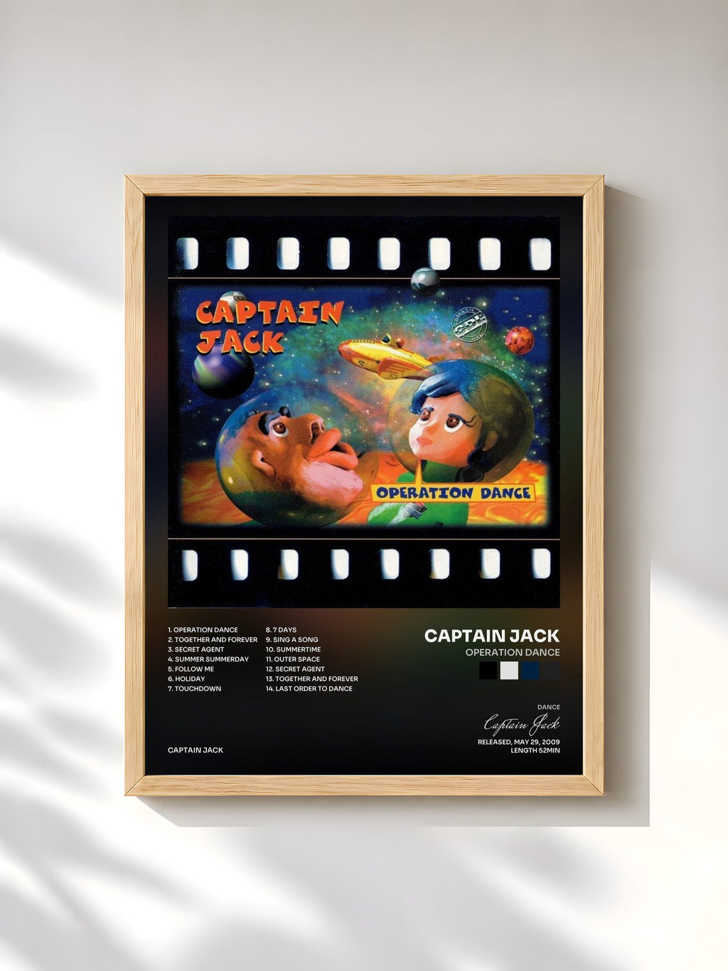 #bois Tableau de l'album Operation Dance de Captain Jack, cadre en bois brut, imprimé et encadré en France