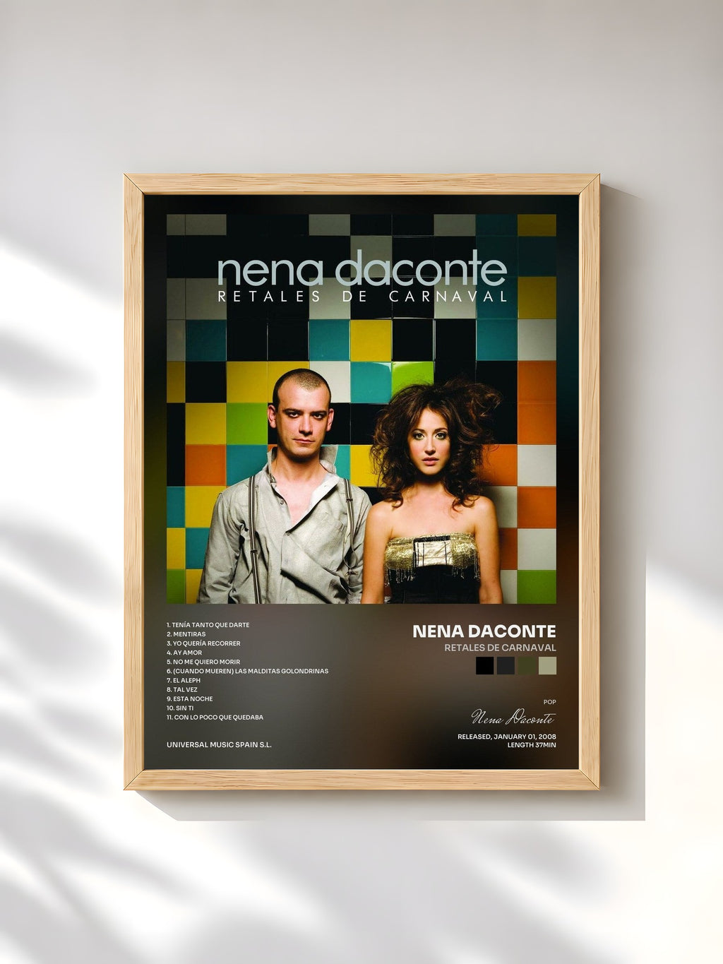 #bois Tableau de l'album Retales De Carnaval de Nena Daconte, cadre en bois brut, imprimé et encadré en France