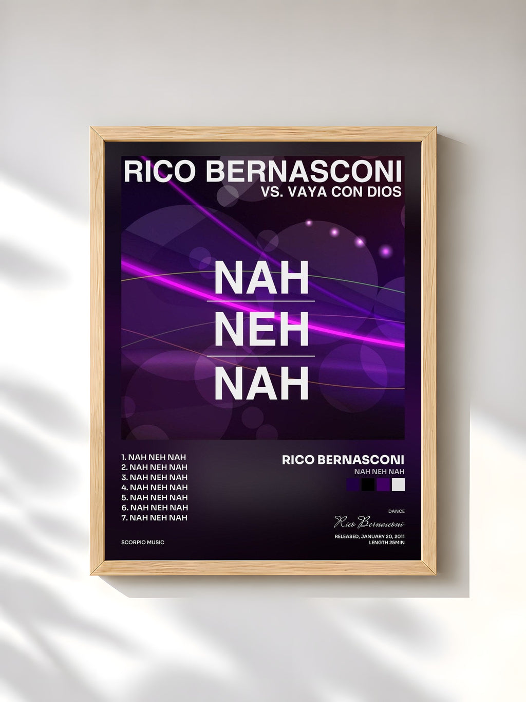#bois Tableau de l'album Nah Neh Nah de Rico Bernasconi, cadre en bois brut, imprimé et encadré en France