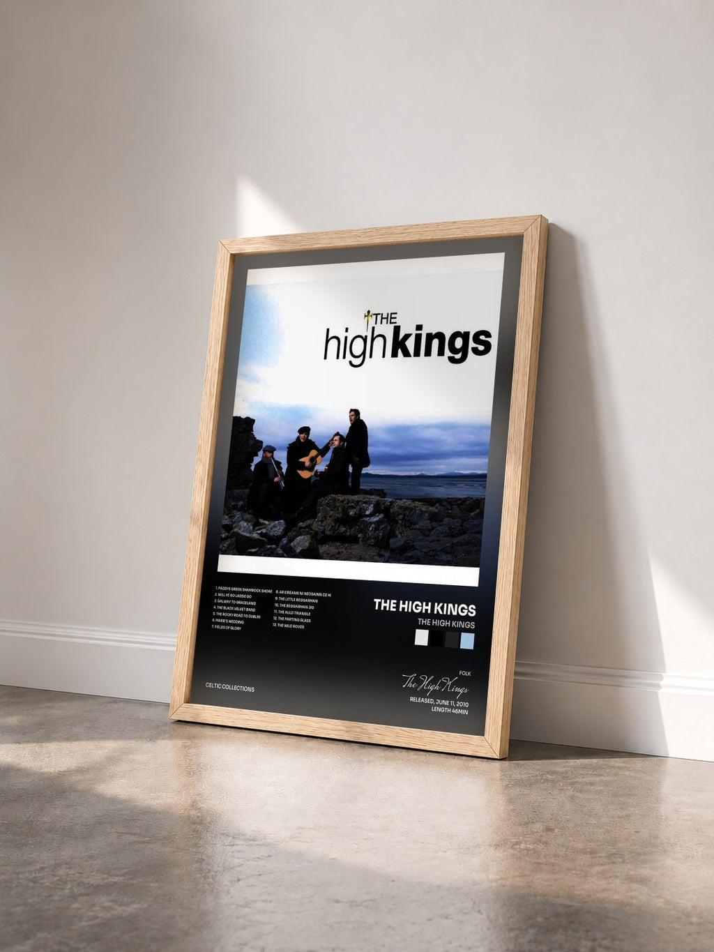 #bois Tableau de l'album The High Kings de The High Kings vu de trois quarts, cadre en bois brut