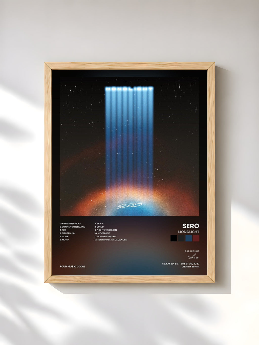 #bois Tableau de l'album Mondlicht de Sero, cadre en bois brut, imprimé et encadré en France