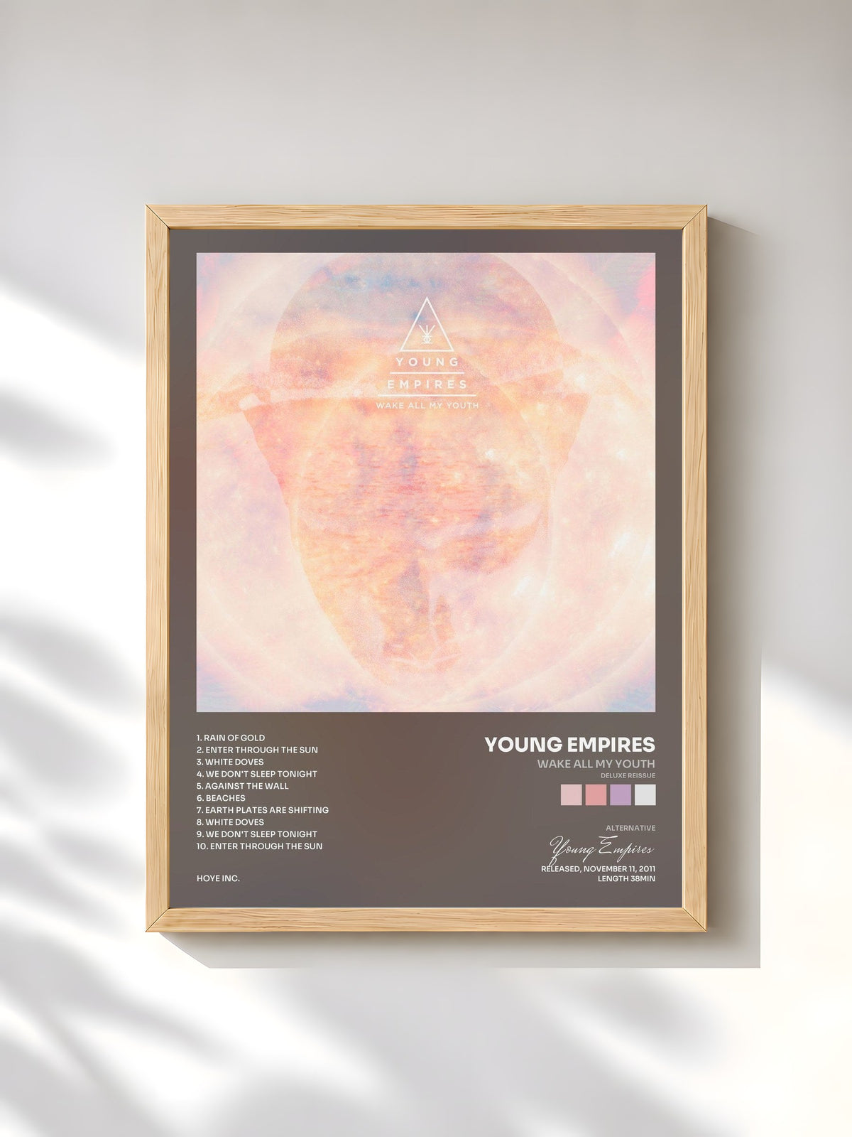 #bois Tableau de l'album Wake All My Youth (Deluxe Reissue) de Young Empires, cadre en bois brut, imprimé et encadré en France