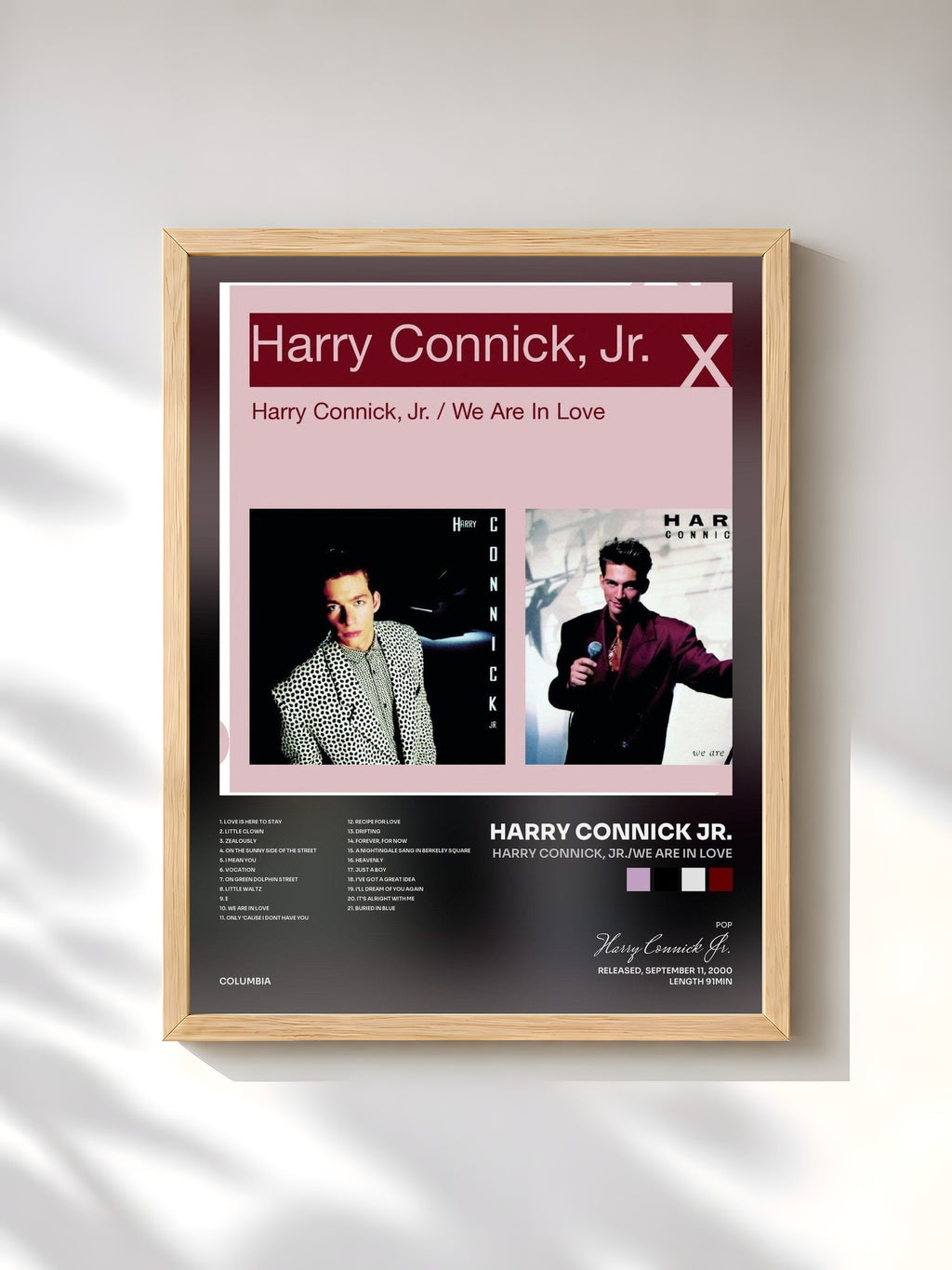 #bois Tableau de l'album Harry Connick, Jr./We Are In Love de Harry Connick Jr., cadre en bois brut, imprimé et encadré en France