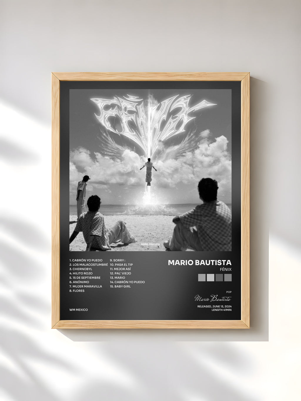 #bois Tableau de l'album Fénix de Mario Bautista, cadre en bois brut, imprimé et encadré en France
