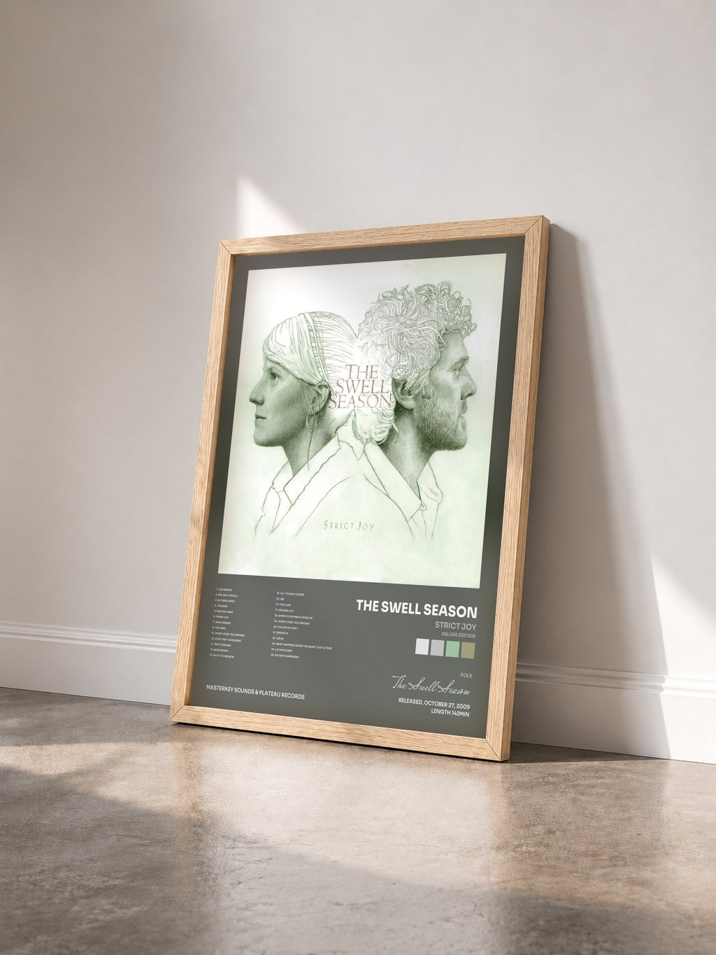 #bois Tableau de l'album Strict Joy (Deluxe Edition) de The Swell Season vu de trois quarts, cadre en bois brut