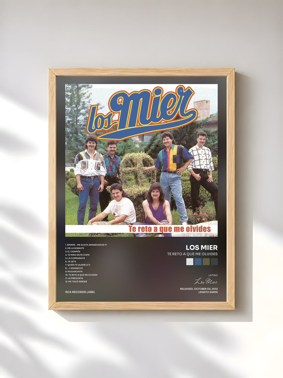 #bois Tableau de l'album Te Reto A Que Me Olvides de Los Mier, cadre en bois brut, imprimé et encadré en France
